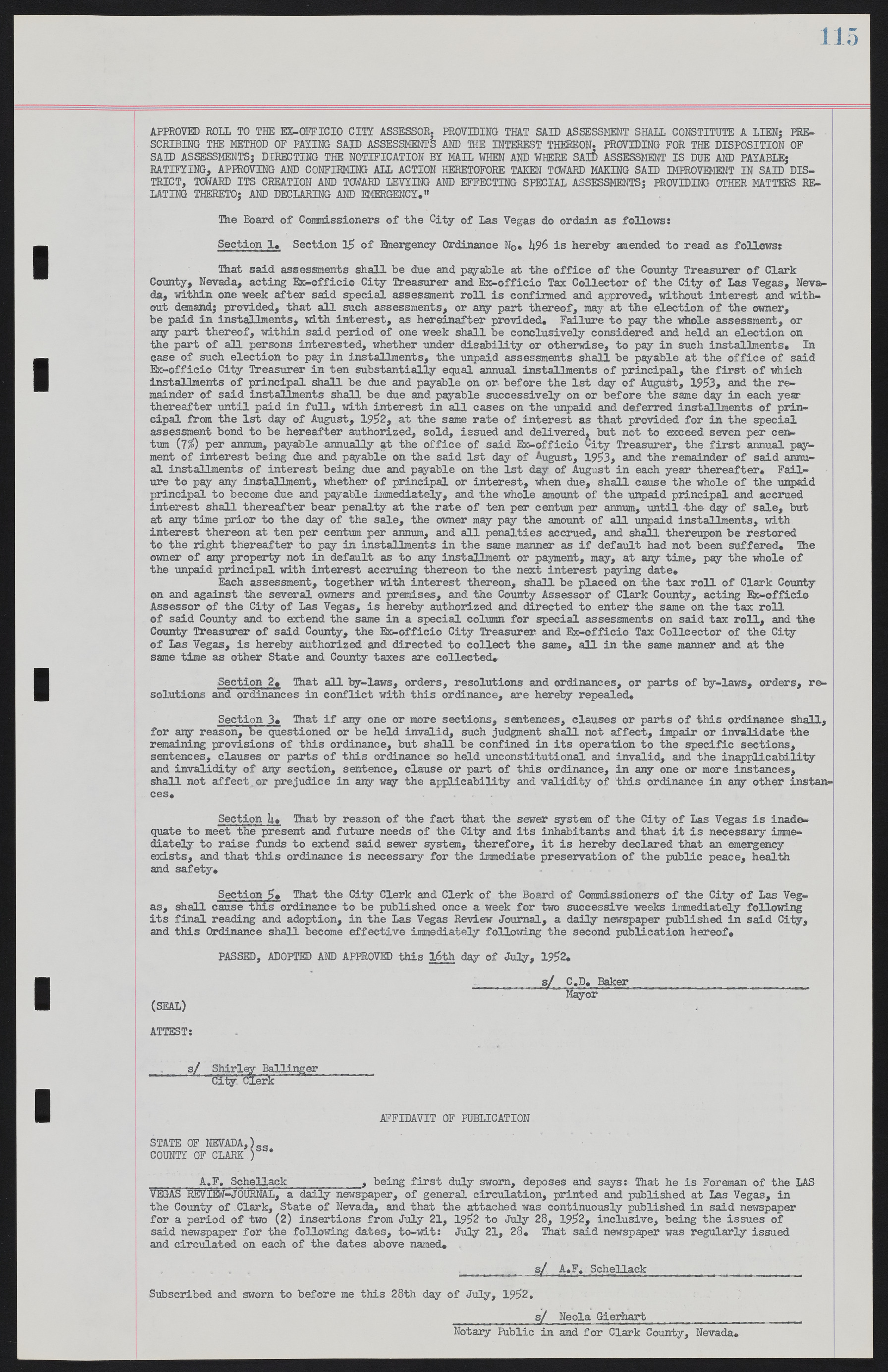 Las Vegas City Ordinances, November 13, 1950 to August 6, 1958, lvc000015-123