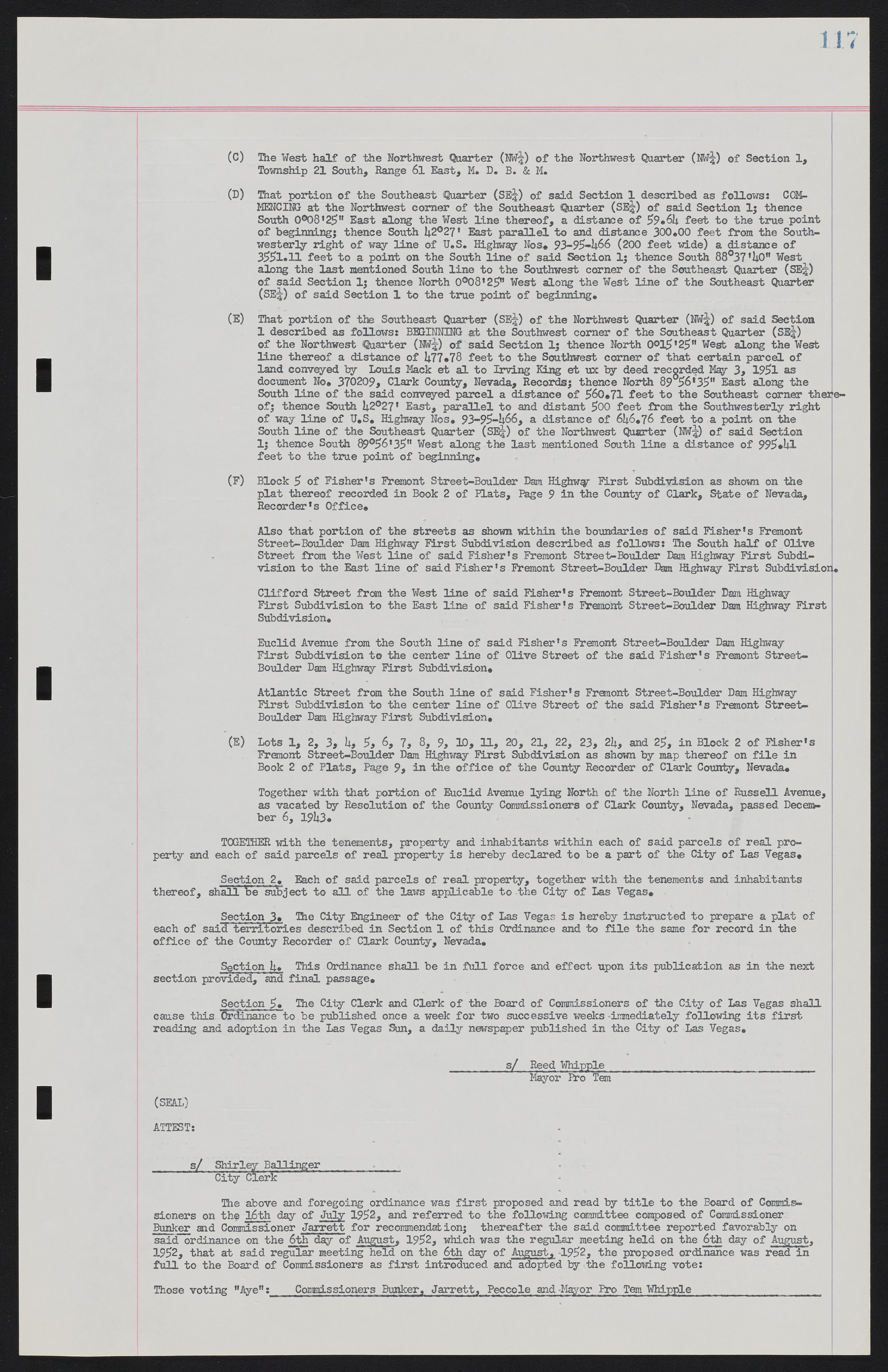 Las Vegas City Ordinances, November 13, 1950 to August 6, 1958, lvc000015-125