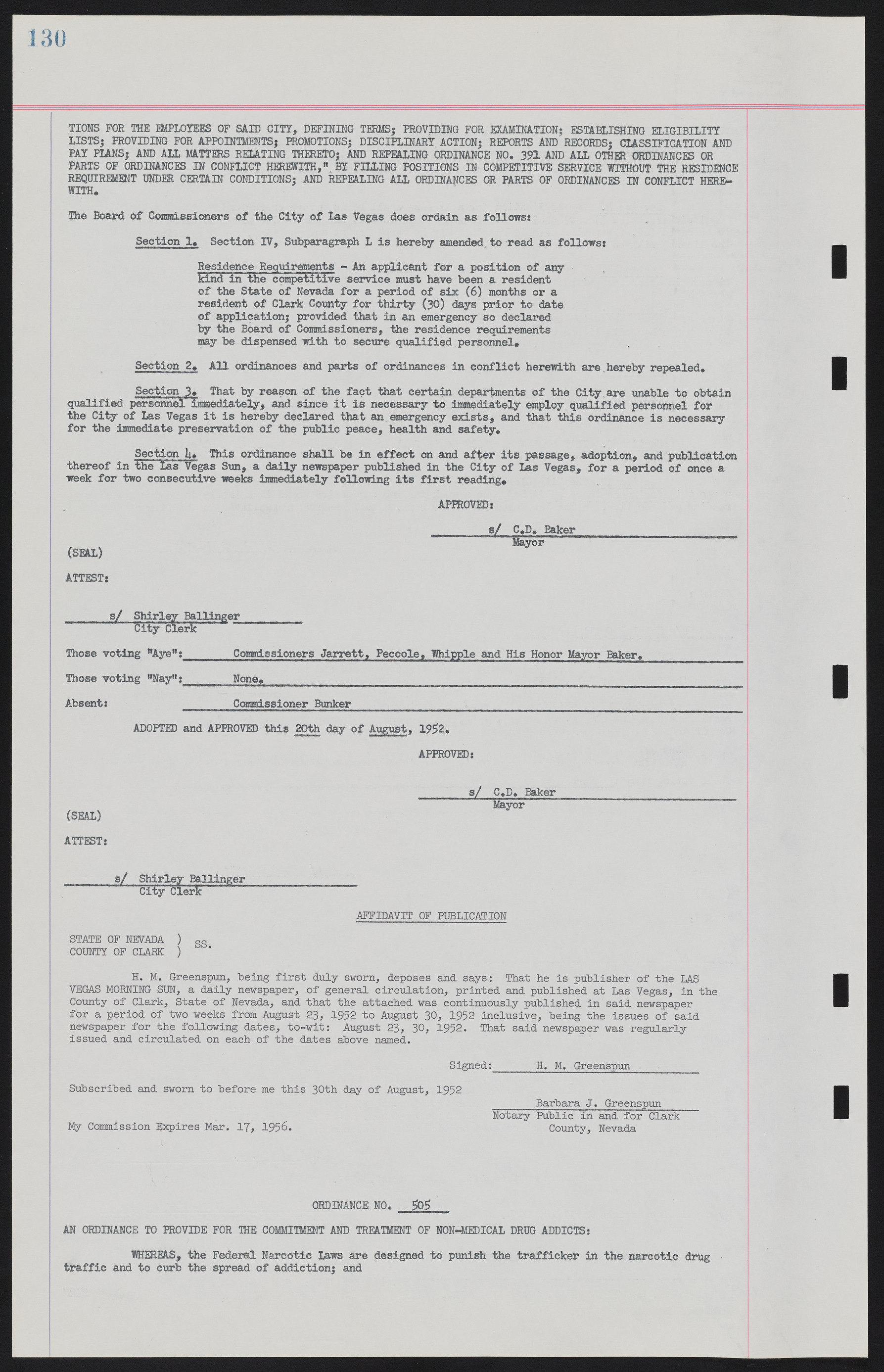 Las Vegas City Ordinances, November 13, 1950 to August 6, 1958, lvc000015-138