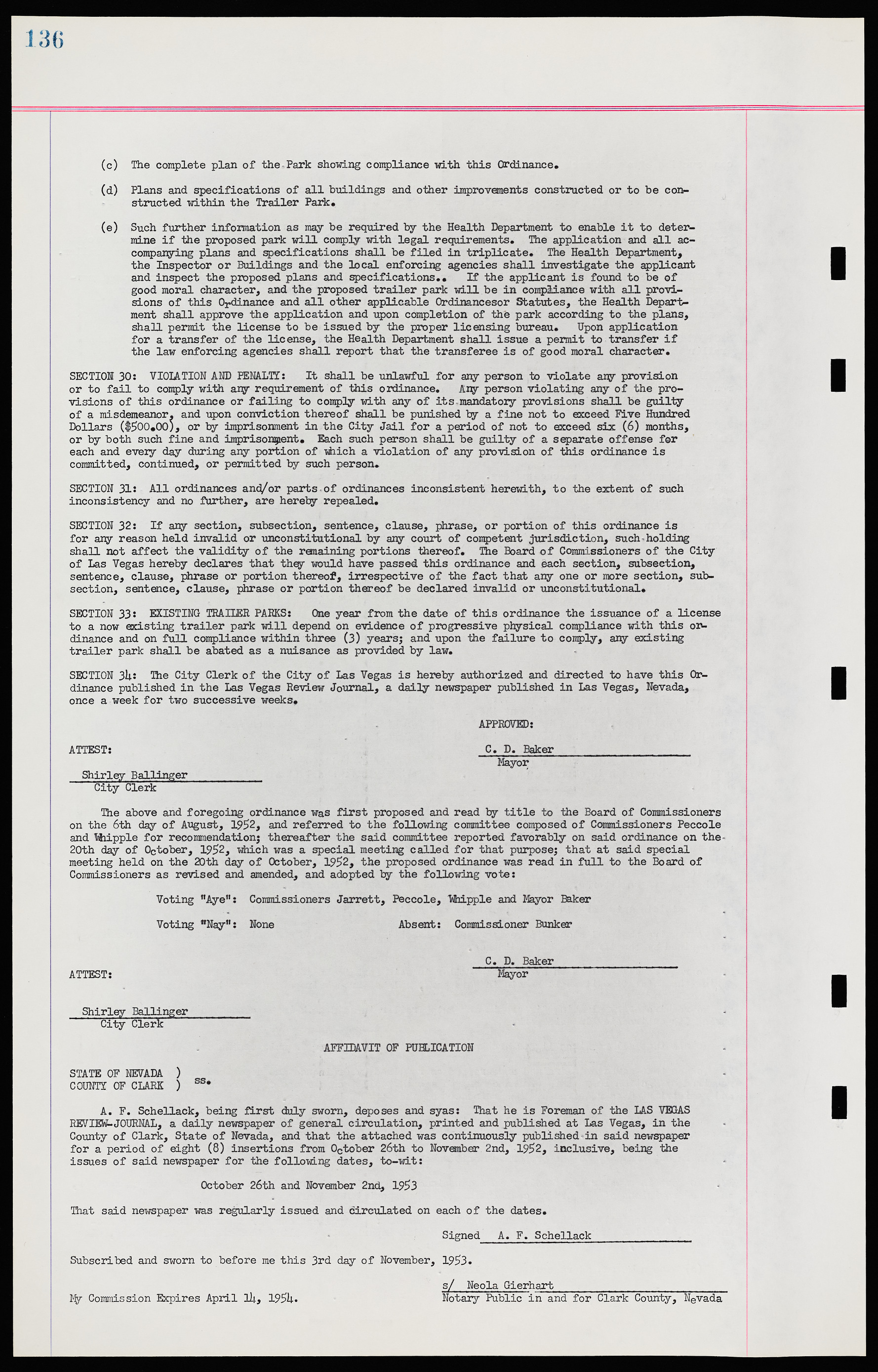 Las Vegas City Ordinances, November 13, 1950 to August 6, 1958, lvc000015-144