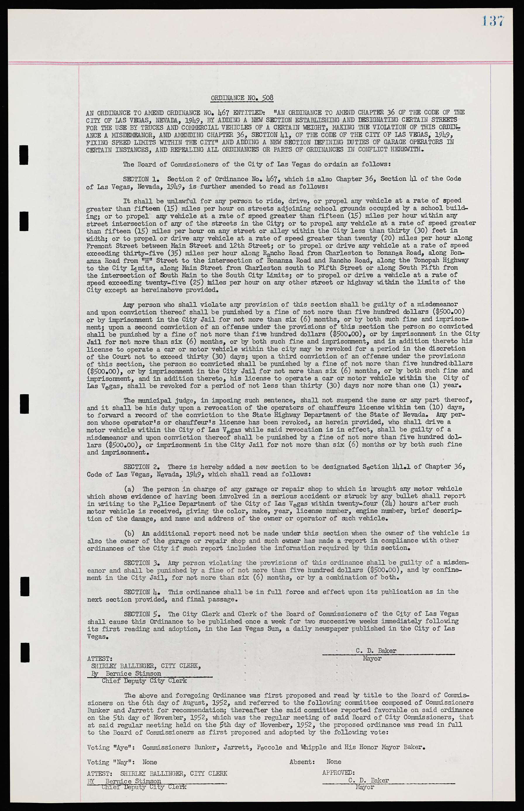 Las Vegas City Ordinances, November 13, 1950 to August 6, 1958, lvc000015-145