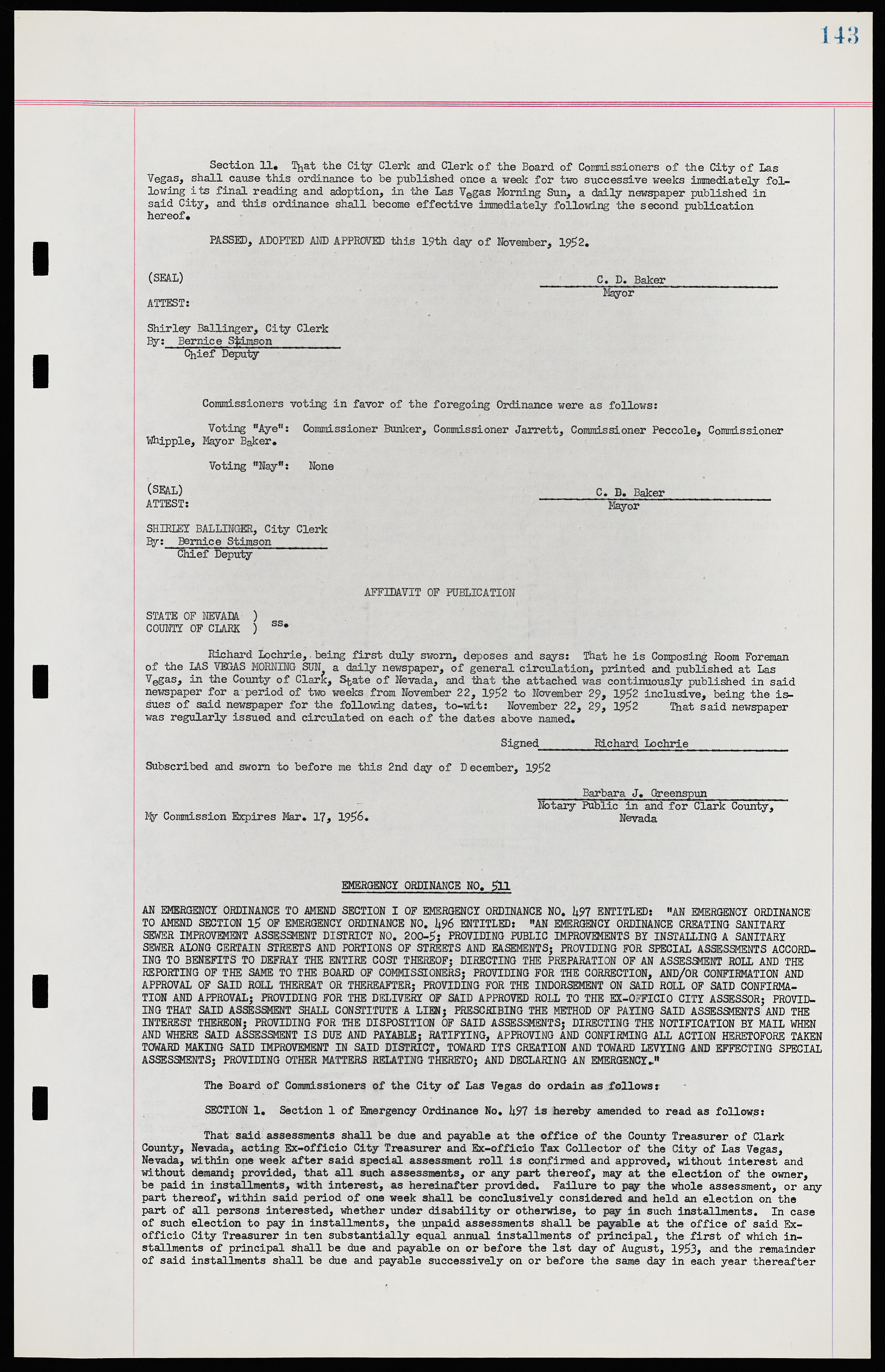 Las Vegas City Ordinances, November 13, 1950 to August 6, 1958, lvc000015-151