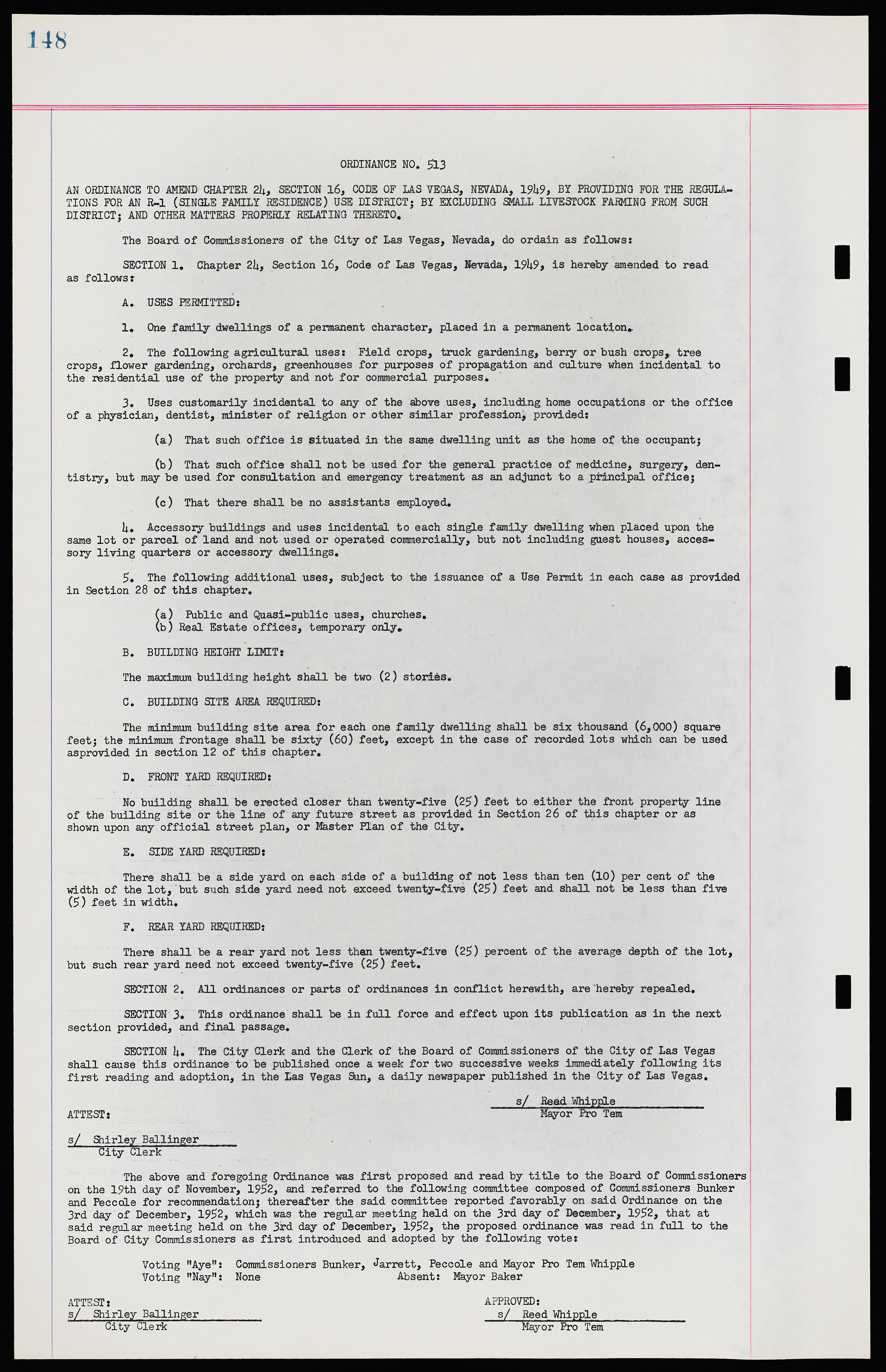 Las Vegas City Ordinances, November 13, 1950 to August 6, 1958, lvc000015-156