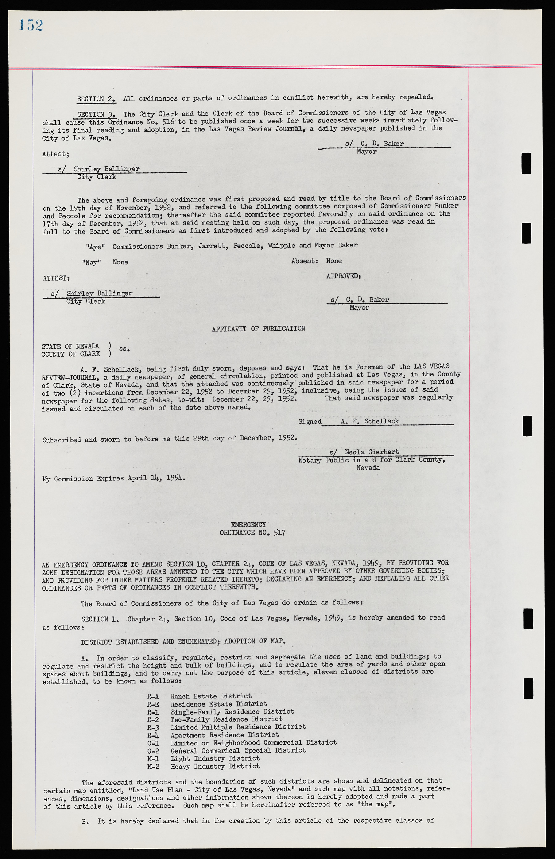 Las Vegas City Ordinances, November 13, 1950 to August 6, 1958, lvc000015-160