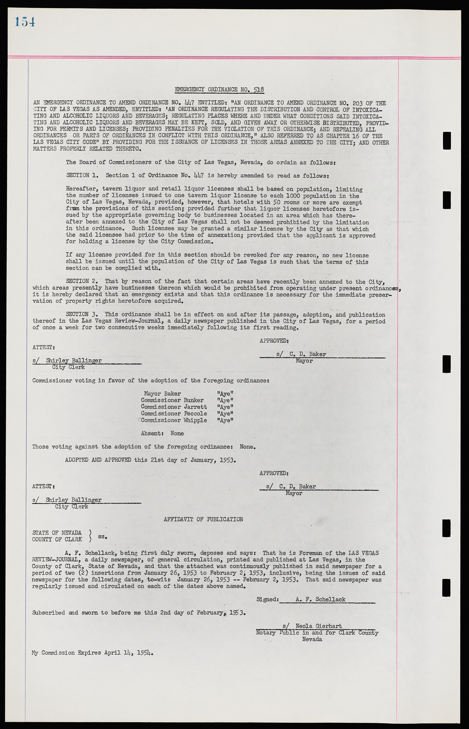 Las Vegas City Ordinances, November 13, 1950 to August 6, 1958, lvc000015-162