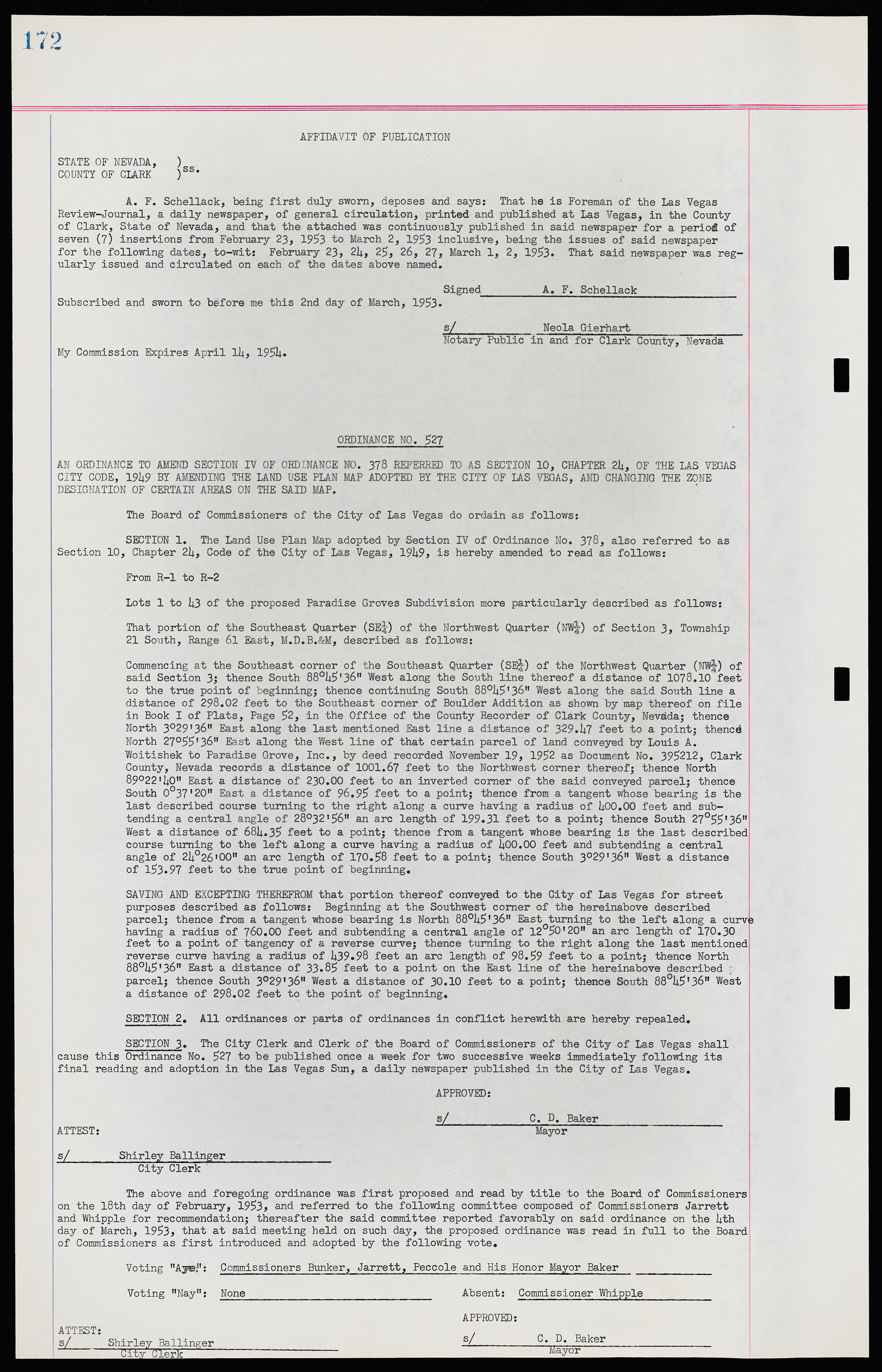 Las Vegas City Ordinances, November 13, 1950 to August 6, 1958, lvc000015-180