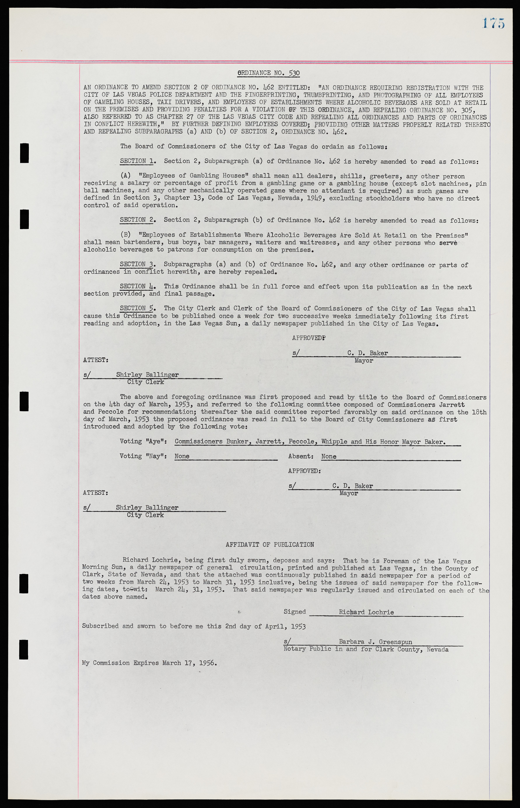 Las Vegas City Ordinances, November 13, 1950 to August 6, 1958, lvc000015-183