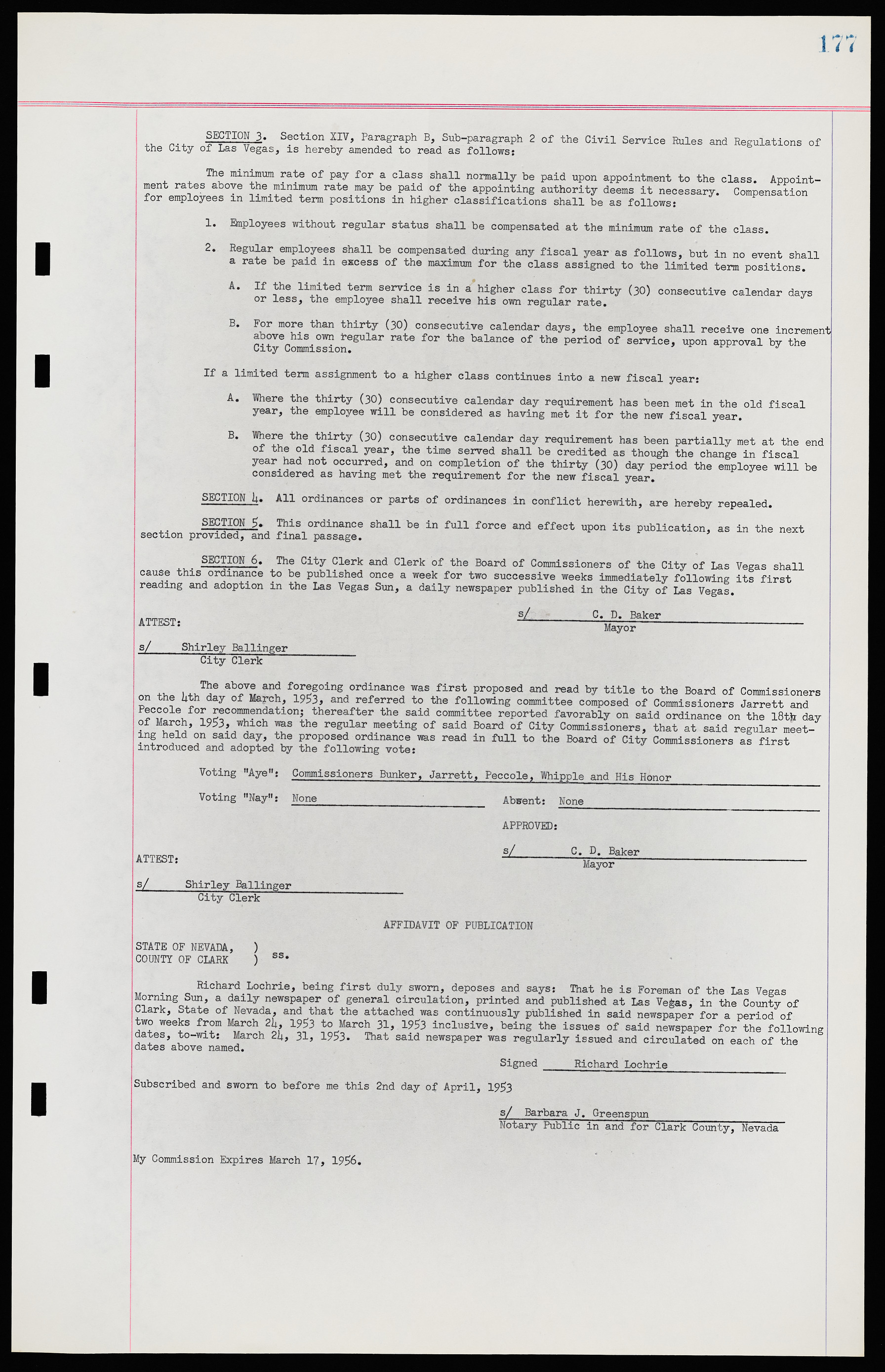 Las Vegas City Ordinances, November 13, 1950 to August 6, 1958, lvc000015-185