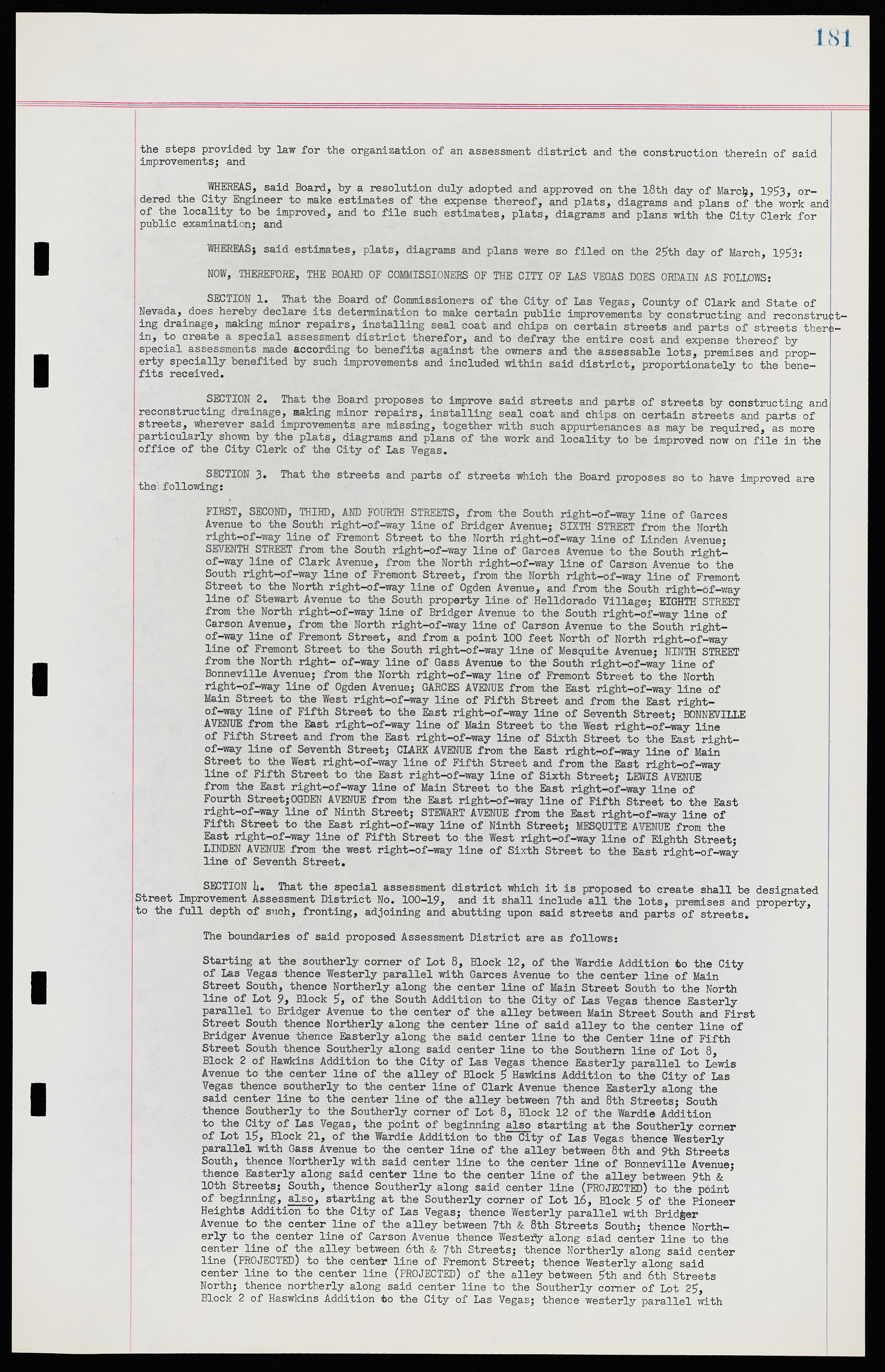 Las Vegas City Ordinances, November 13, 1950 to August 6, 1958, lvc000015-189