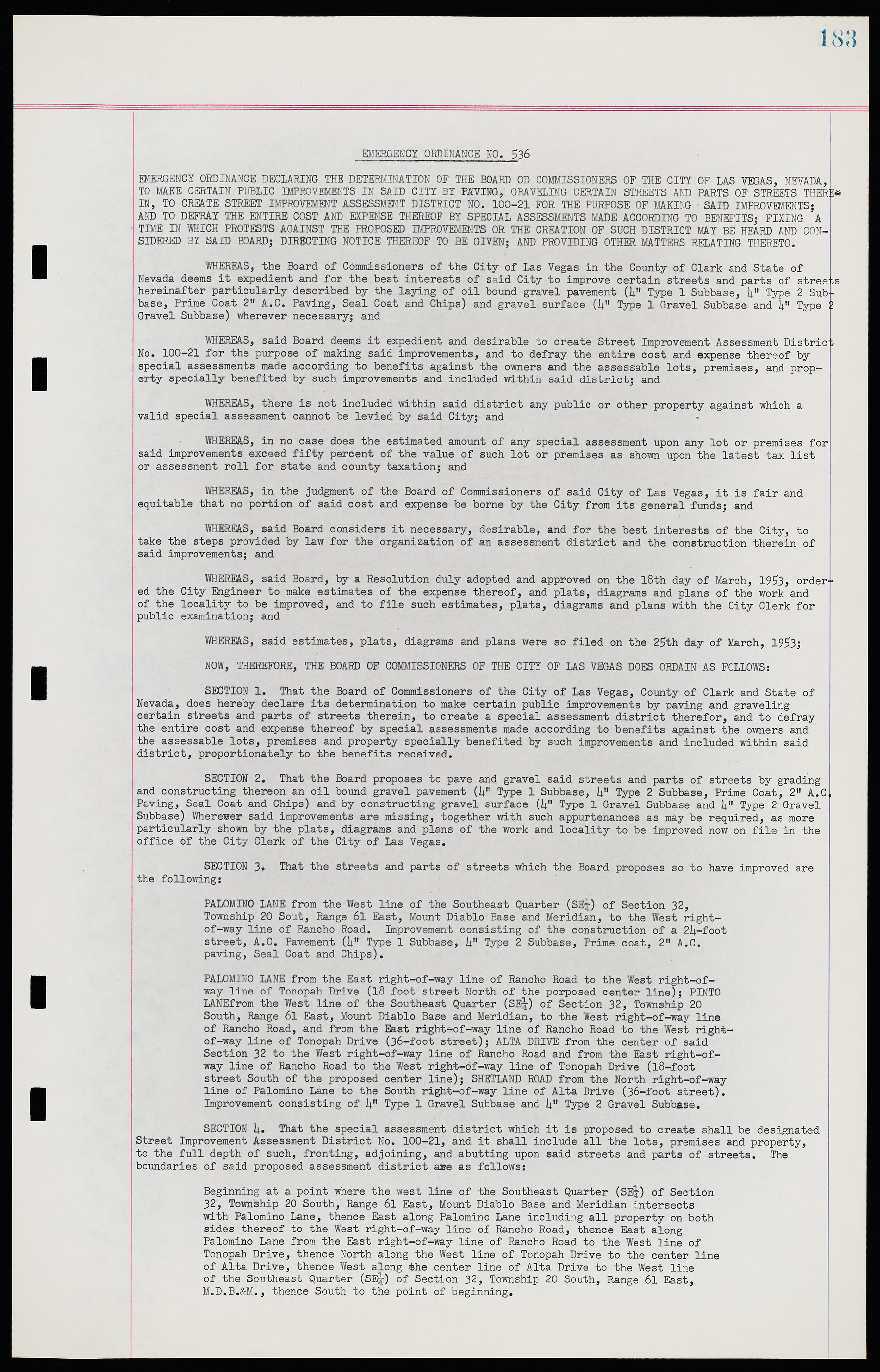 Las Vegas City Ordinances, November 13, 1950 to August 6, 1958, lvc000015-191