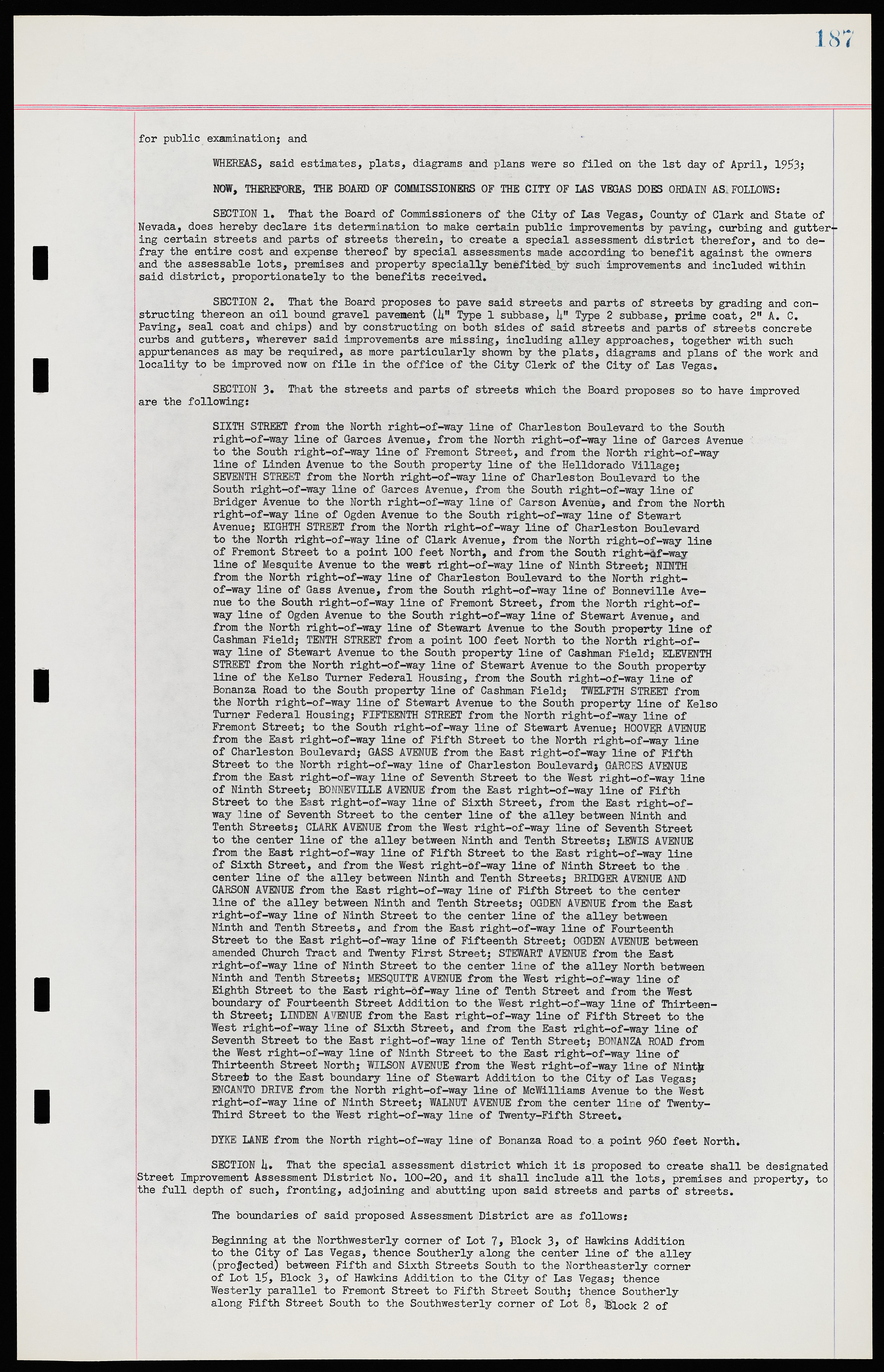 Las Vegas City Ordinances, November 13, 1950 to August 6, 1958, lvc000015-195