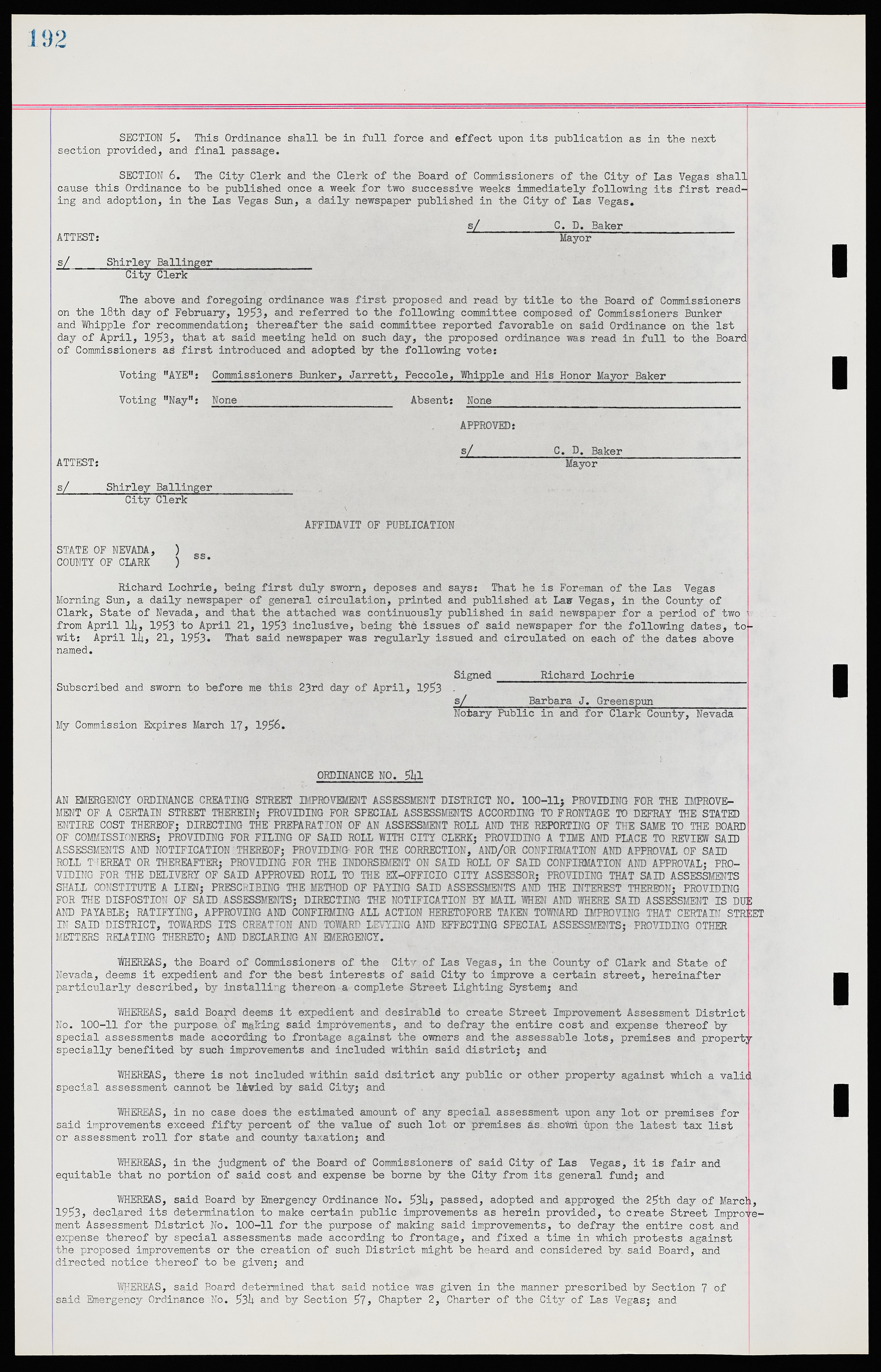 Las Vegas City Ordinances, November 13, 1950 to August 6, 1958, lvc000015-200