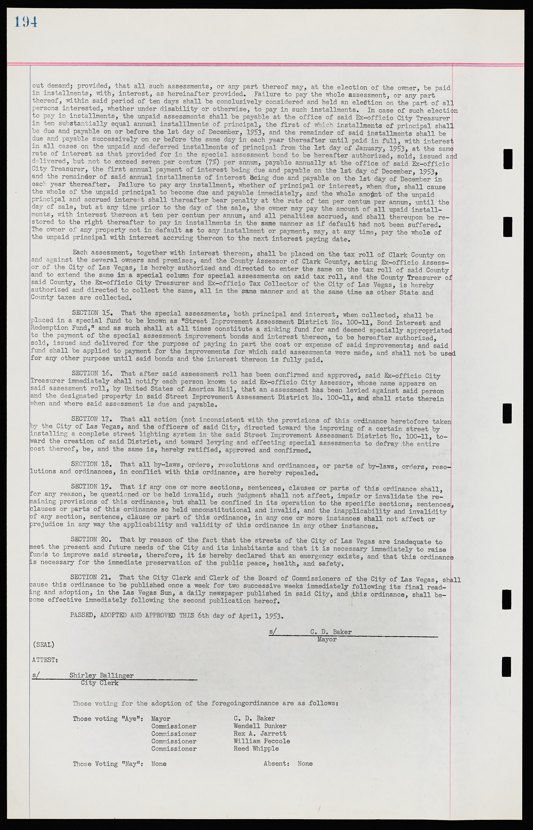 Las Vegas City Ordinances, November 13, 1950 to August 6, 1958, lvc000015-202
