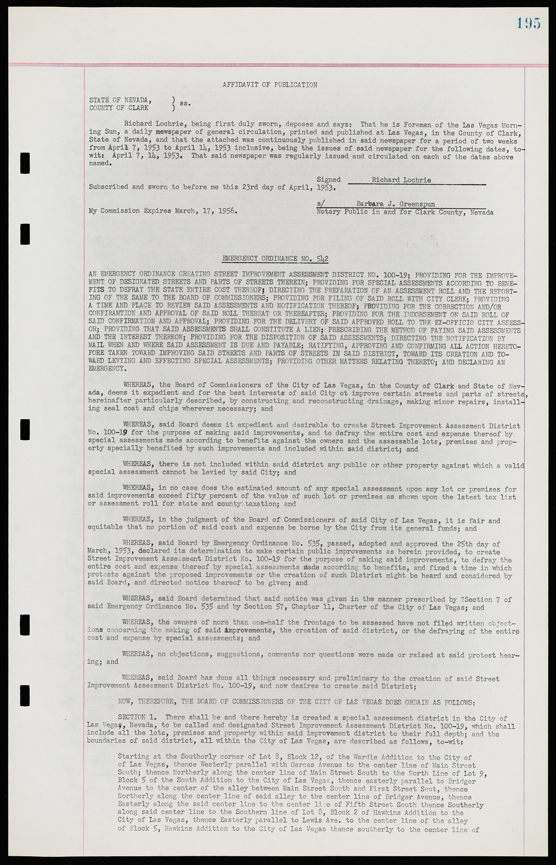 Las Vegas City Ordinances, November 13, 1950 to August 6, 1958, lvc000015-203