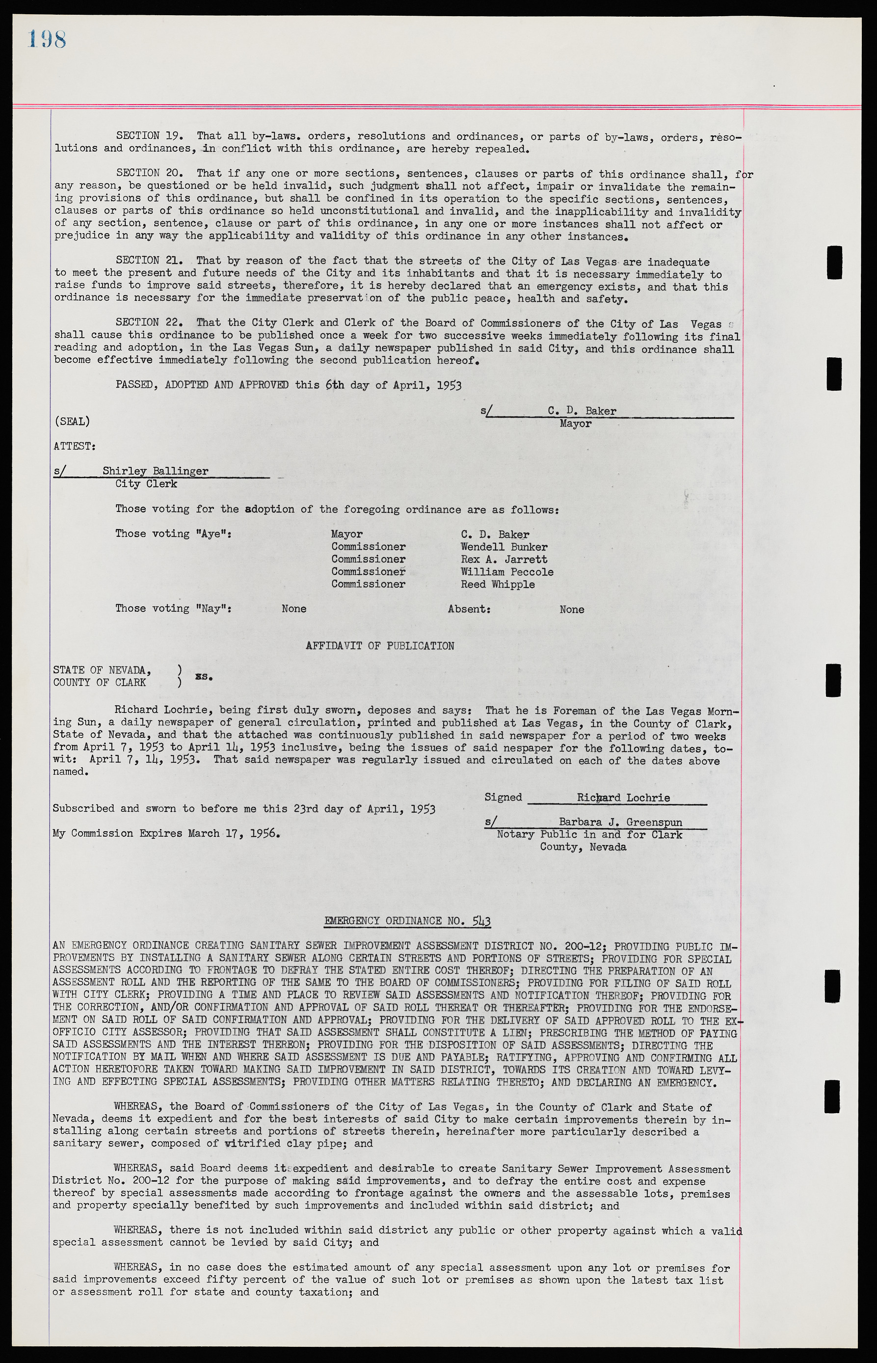Las Vegas City Ordinances, November 13, 1950 to August 6, 1958, lvc000015-206