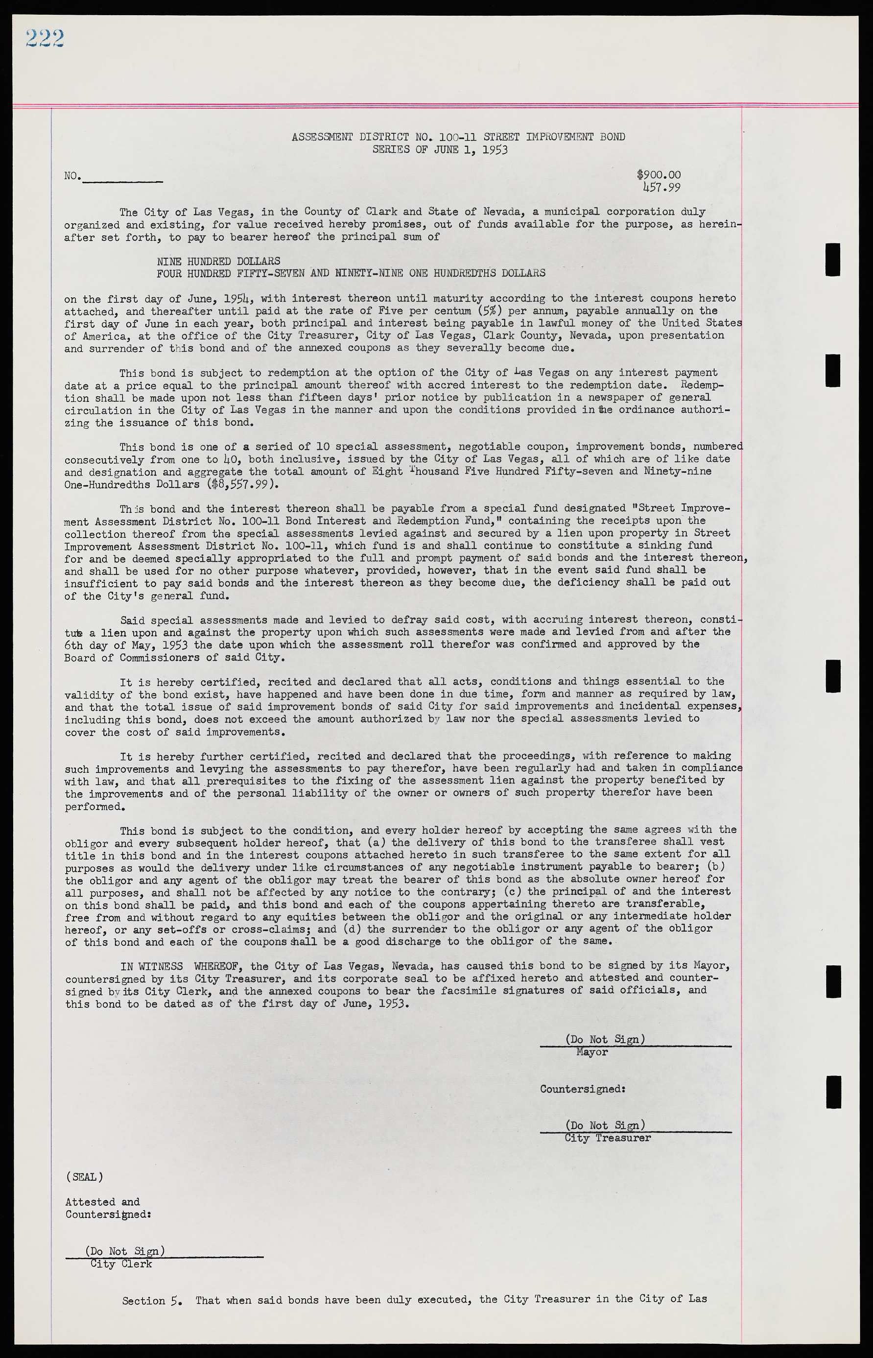 Las Vegas City Ordinances, November 13, 1950 to August 6, 1958, lvc000015-230