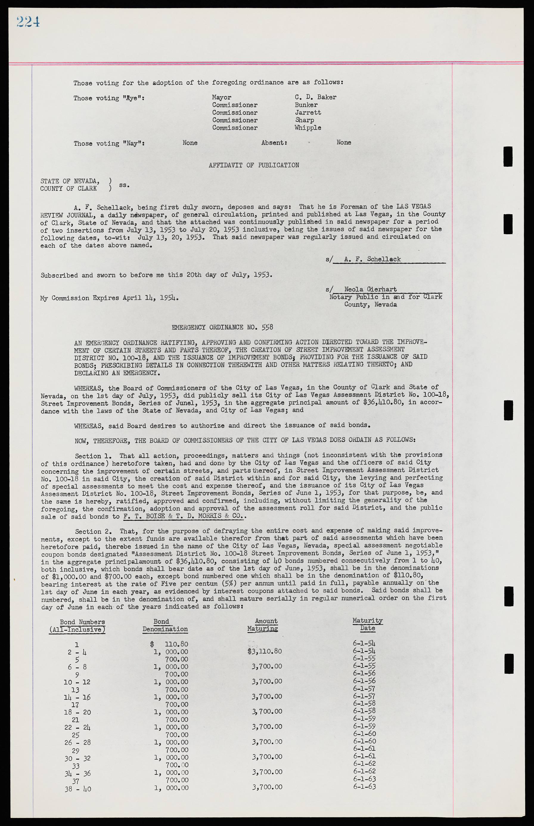 Las Vegas City Ordinances, November 13, 1950 to August 6, 1958, lvc000015-232
