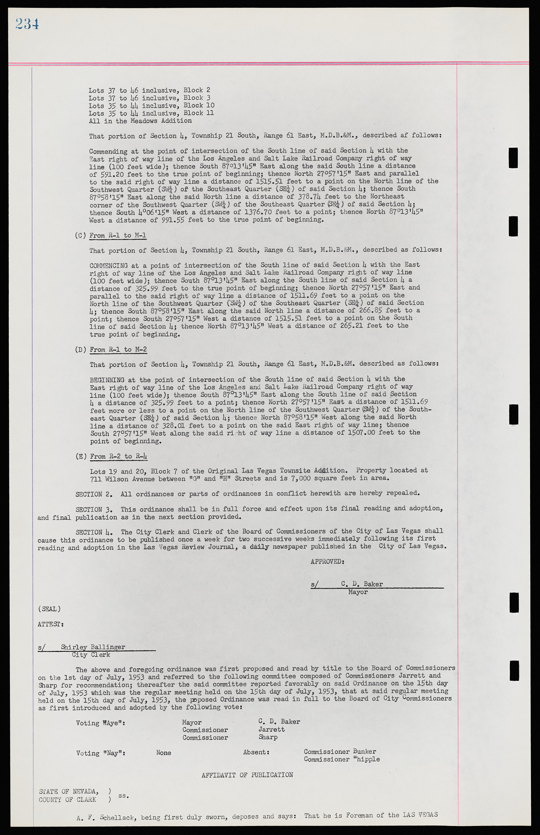 Las Vegas City Ordinances, November 13, 1950 to August 6, 1958, lvc000015-242