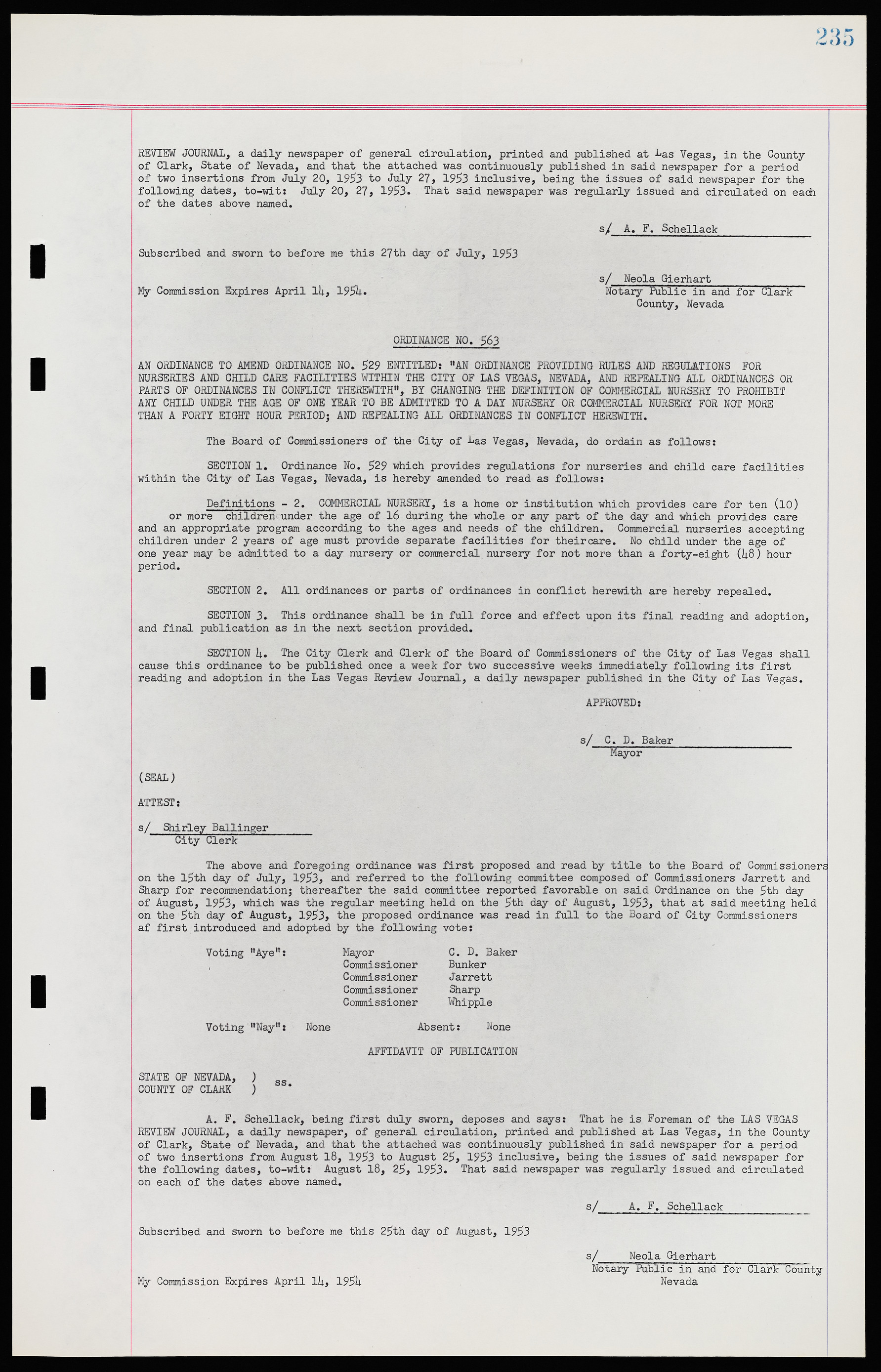 Las Vegas City Ordinances, November 13, 1950 to August 6, 1958, lvc000015-243