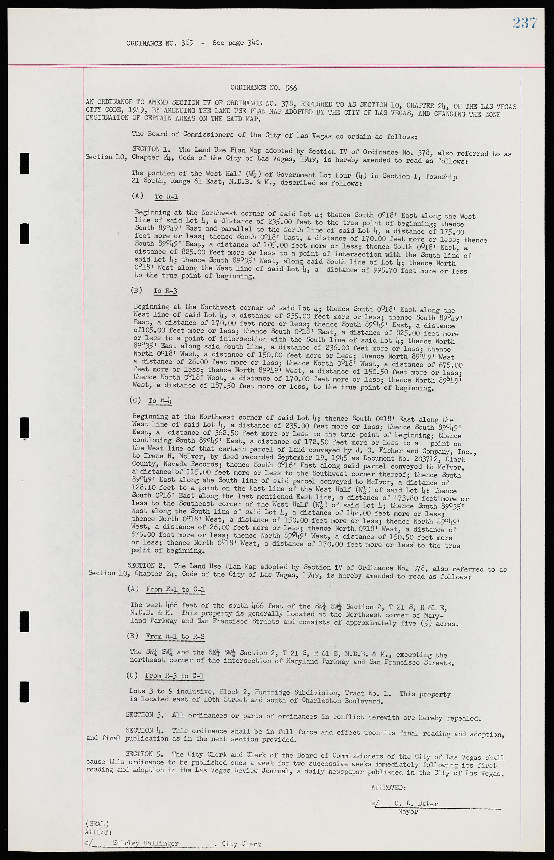 Las Vegas City Ordinances, November 13, 1950 to August 6, 1958, lvc000015-245