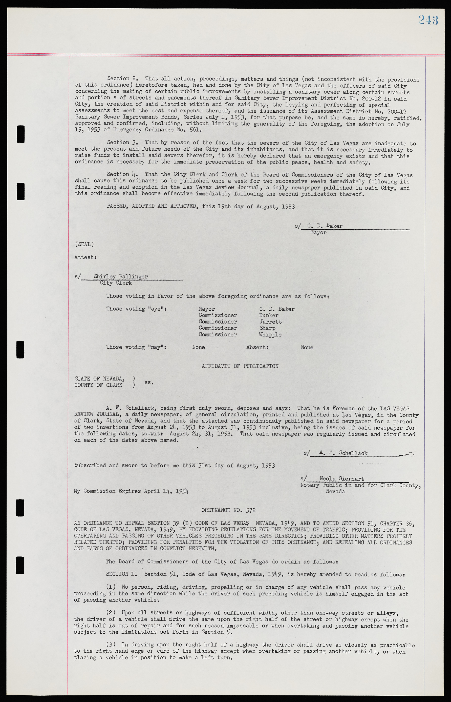 Las Vegas City Ordinances, November 13, 1950 to August 6, 1958, lvc000015-251