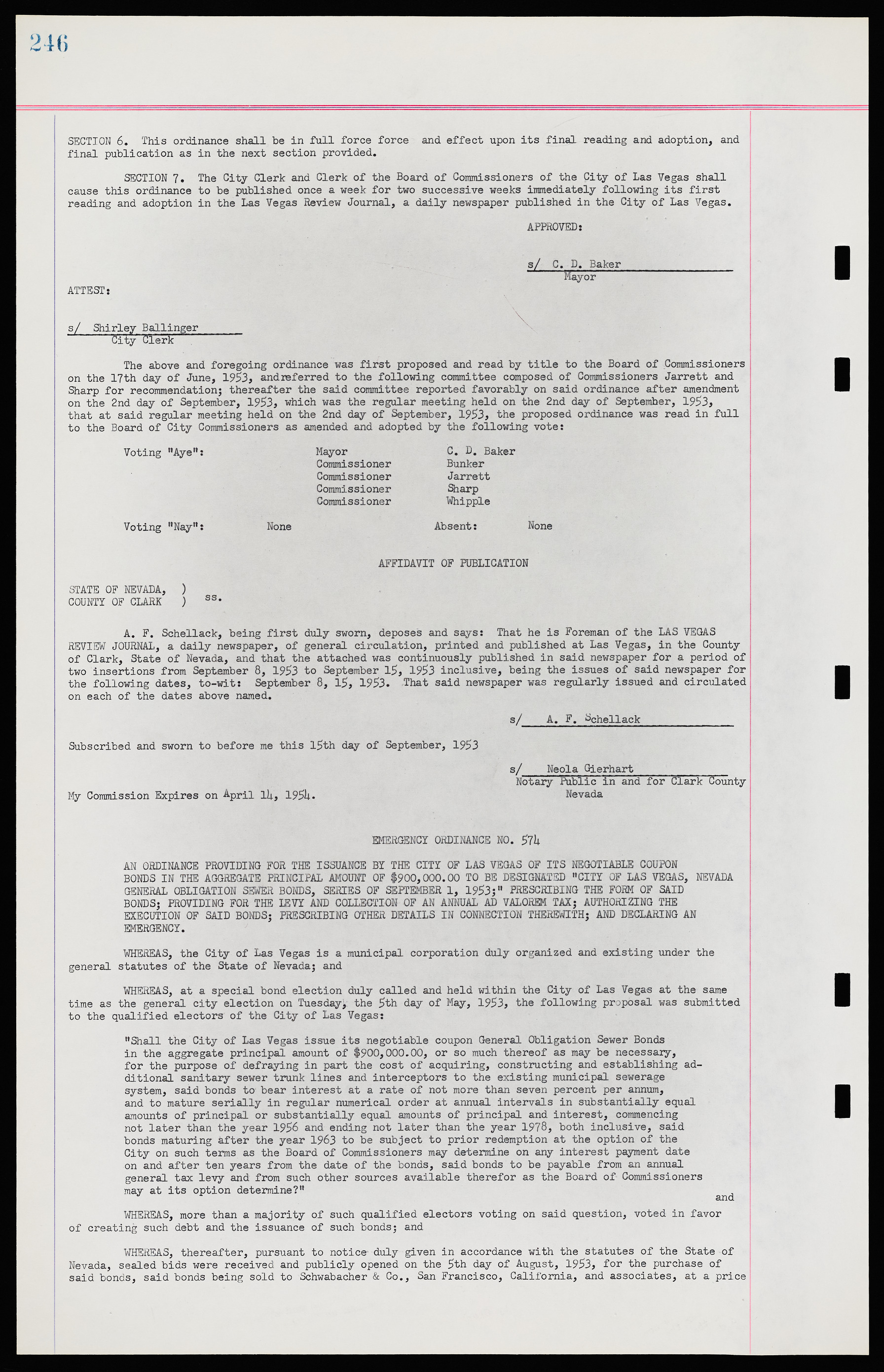 Las Vegas City Ordinances, November 13, 1950 to August 6, 1958, lvc000015-254