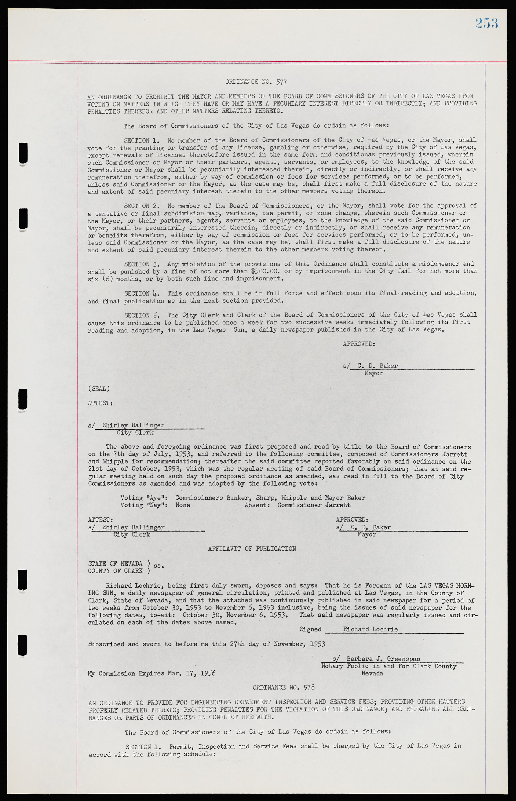 Las Vegas City Ordinances, November 13, 1950 to August 6, 1958, lvc000015-261