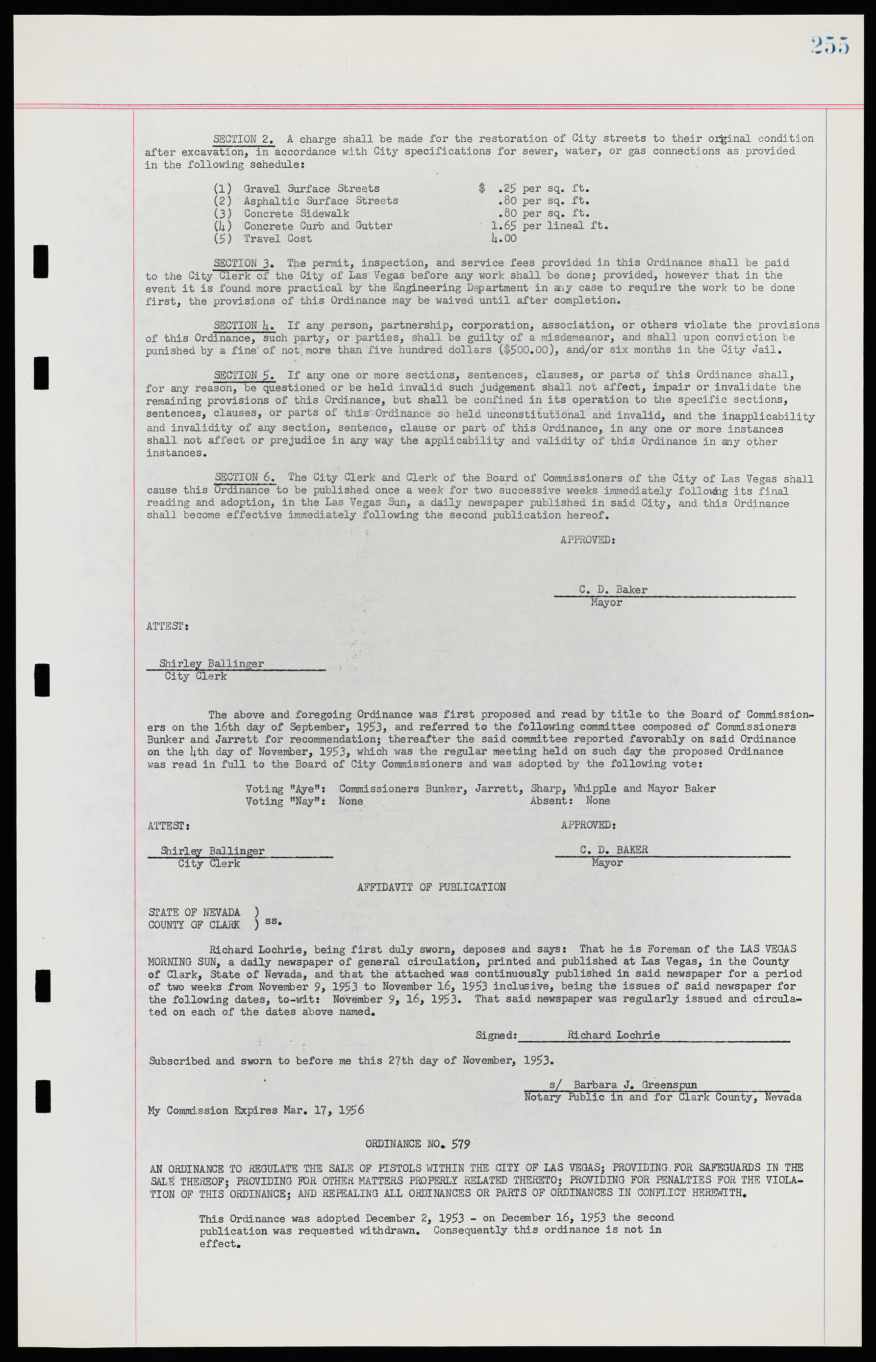 Las Vegas City Ordinances, November 13, 1950 to August 6, 1958, lvc000015-263