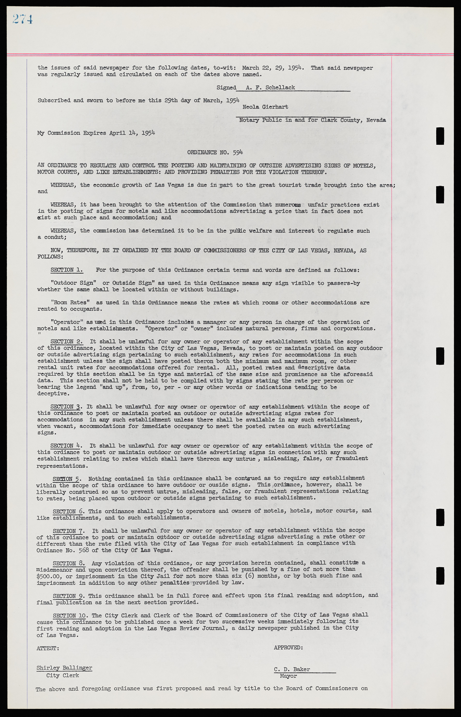 Las Vegas City Ordinances, November 13, 1950 to August 6, 1958, lvc000015-282