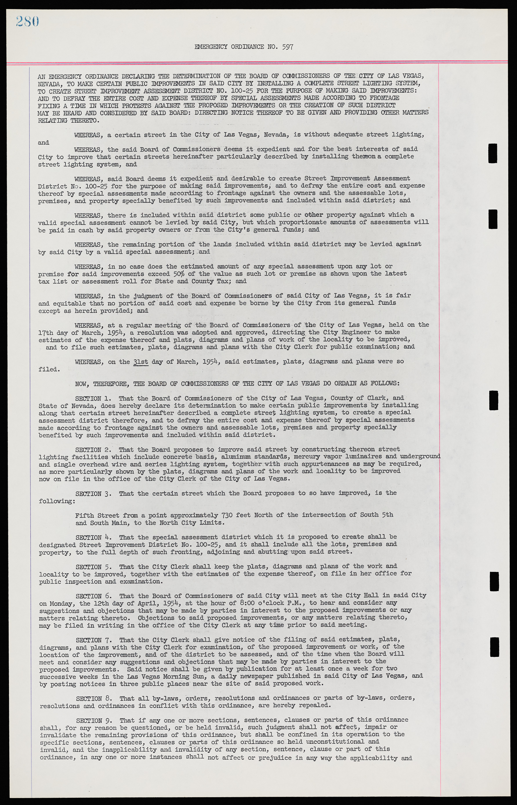 Las Vegas City Ordinances, November 13, 1950 to August 6, 1958, lvc000015-288