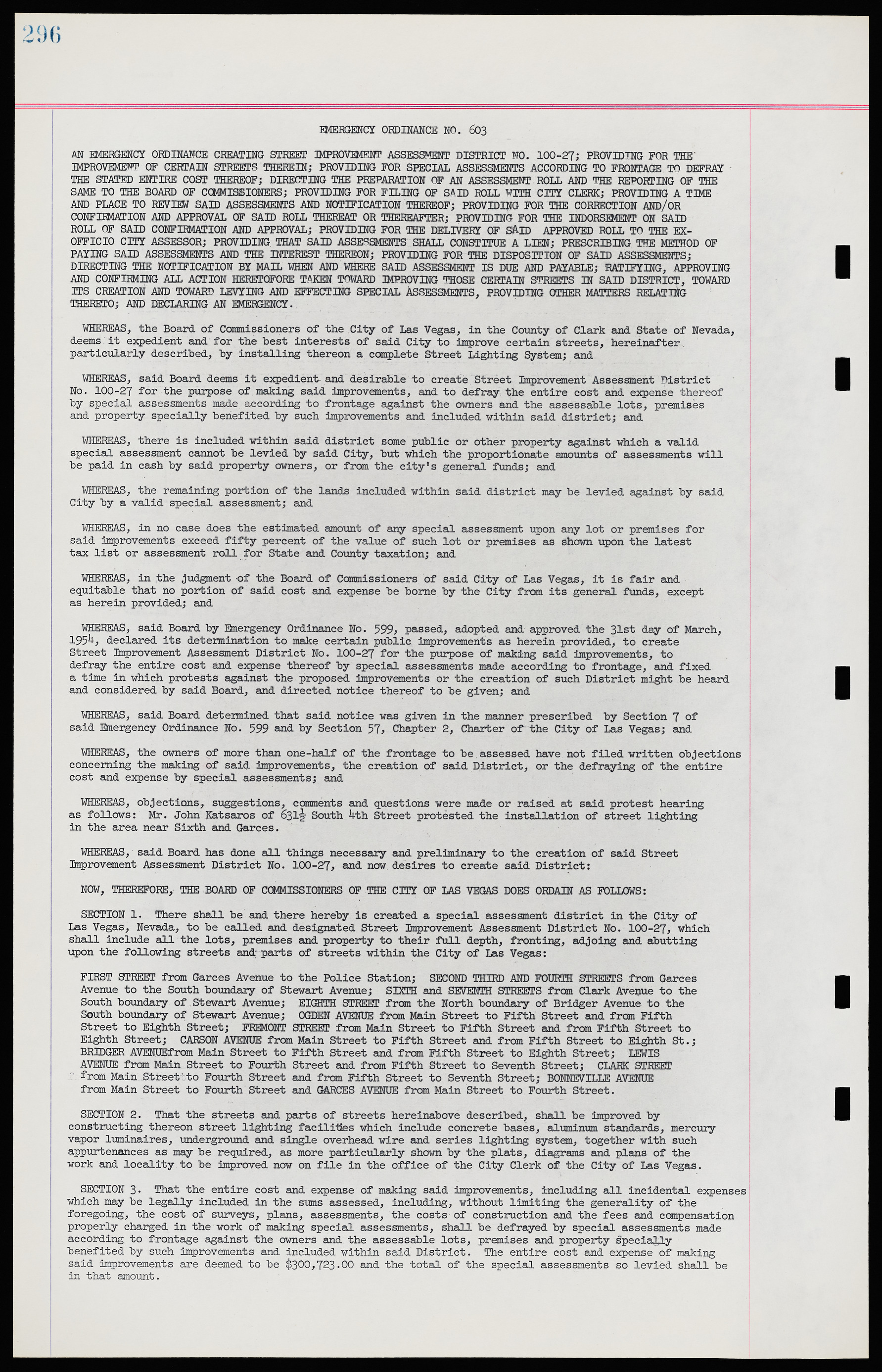 Las Vegas City Ordinances, November 13, 1950 to August 6, 1958, lvc000015-304