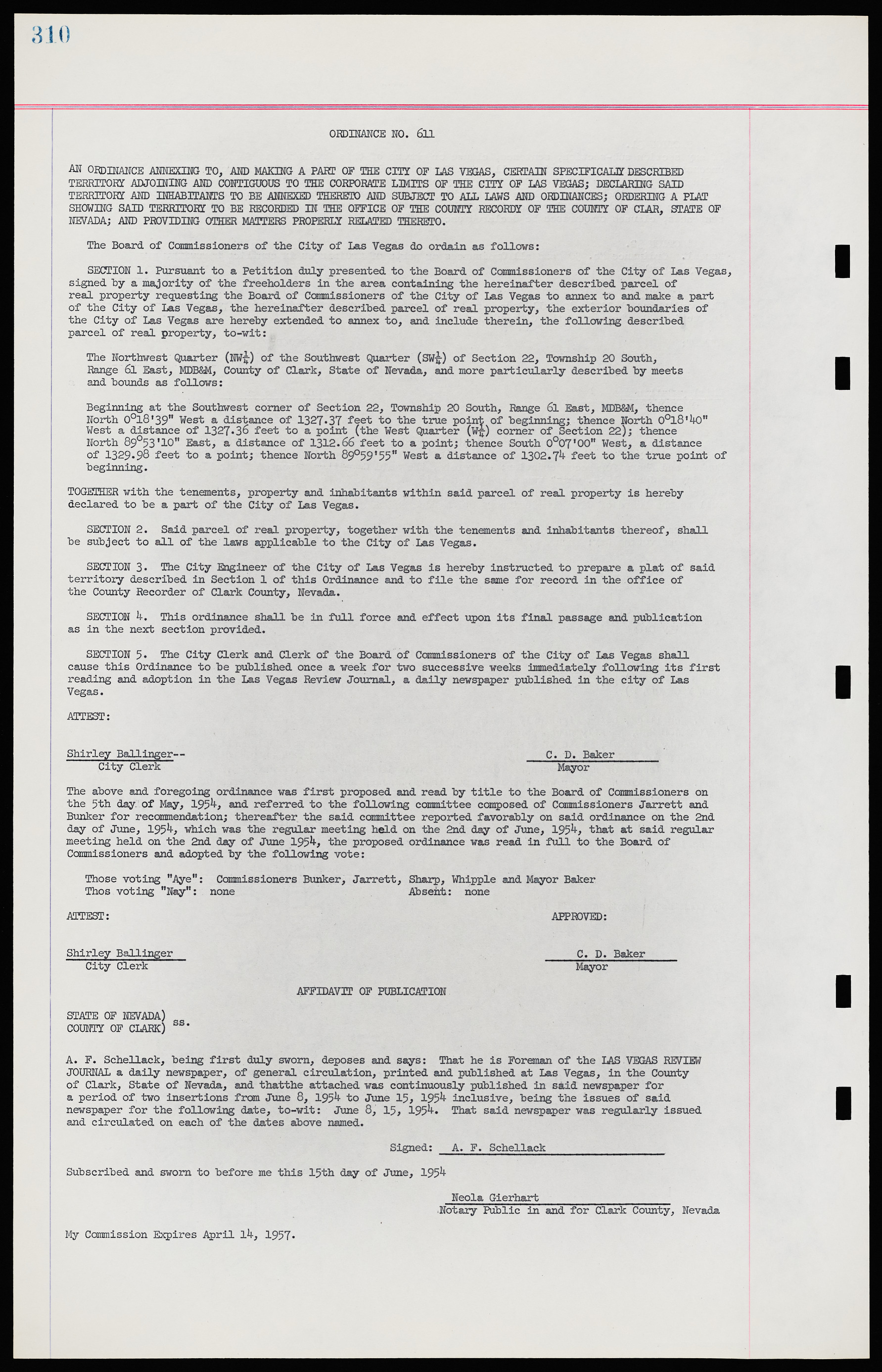 Las Vegas City Ordinances, November 13, 1950 to August 6, 1958, lvc000015-318