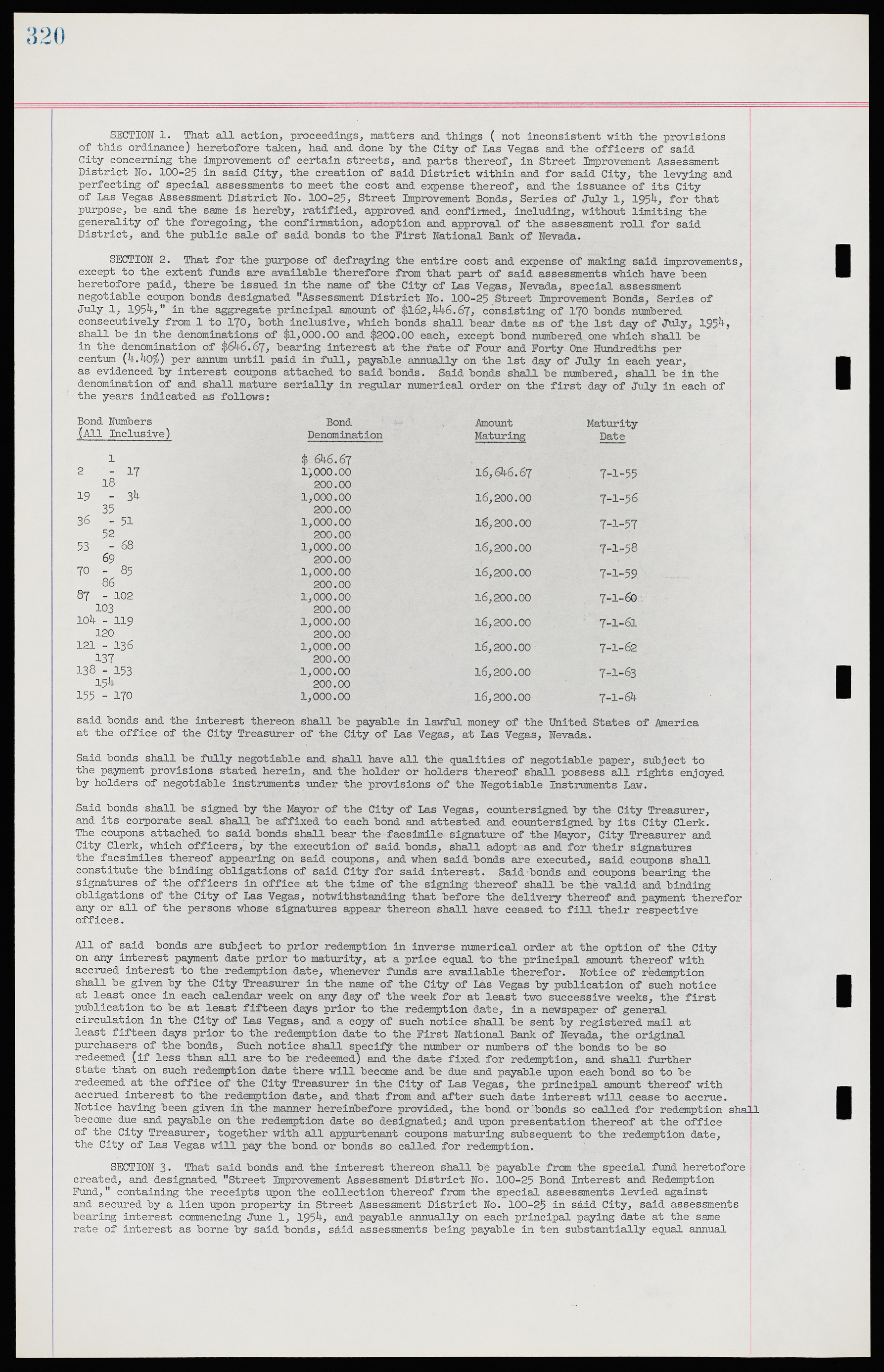 Las Vegas City Ordinances, November 13, 1950 to August 6, 1958, lvc000015-328