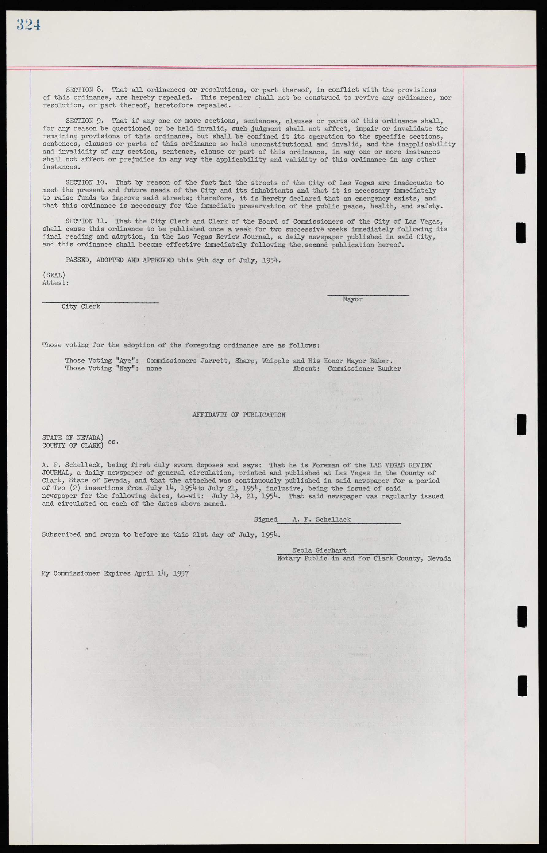 Las Vegas City Ordinances, November 13, 1950 to August 6, 1958, lvc000015-332