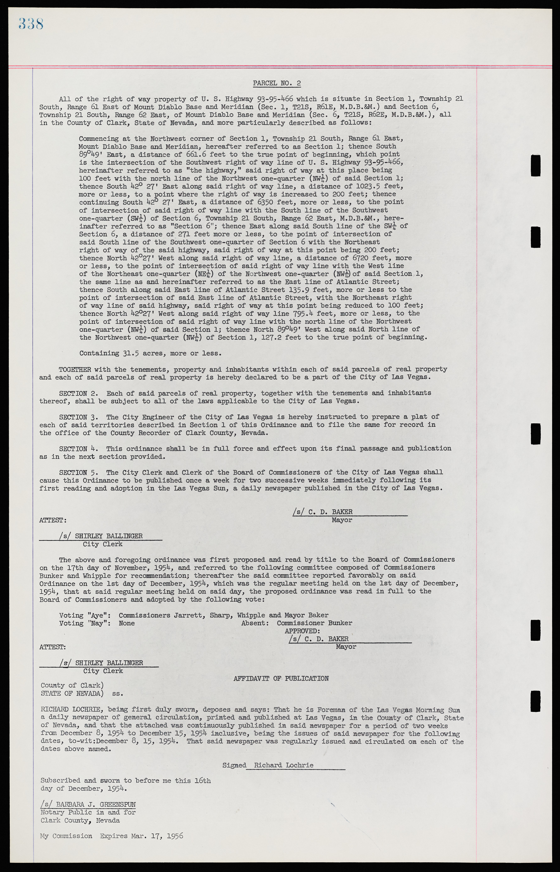 Las Vegas City Ordinances, November 13, 1950 to August 6, 1958, lvc000015-346