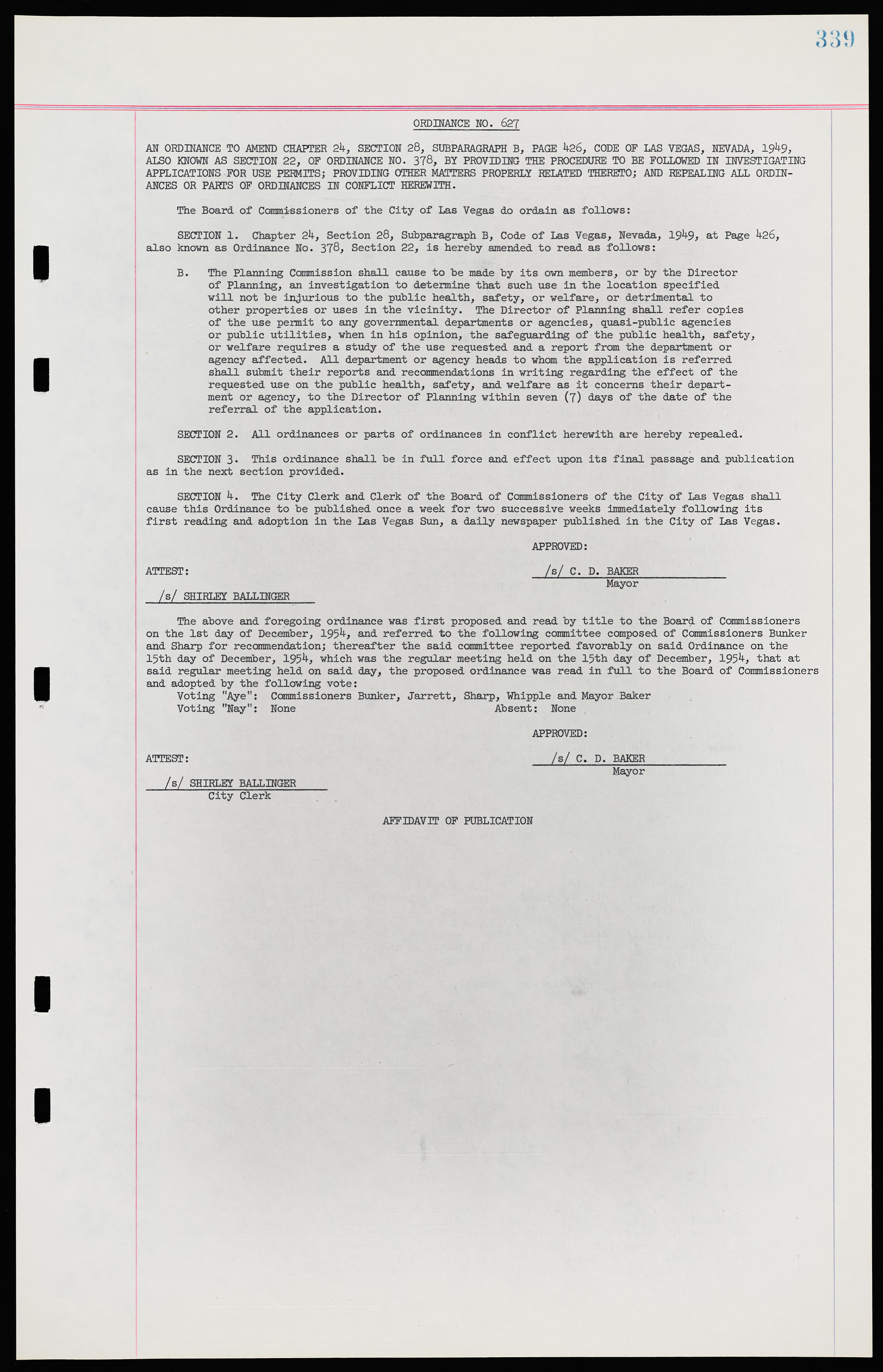 Las Vegas City Ordinances, November 13, 1950 to August 6, 1958, lvc000015-347