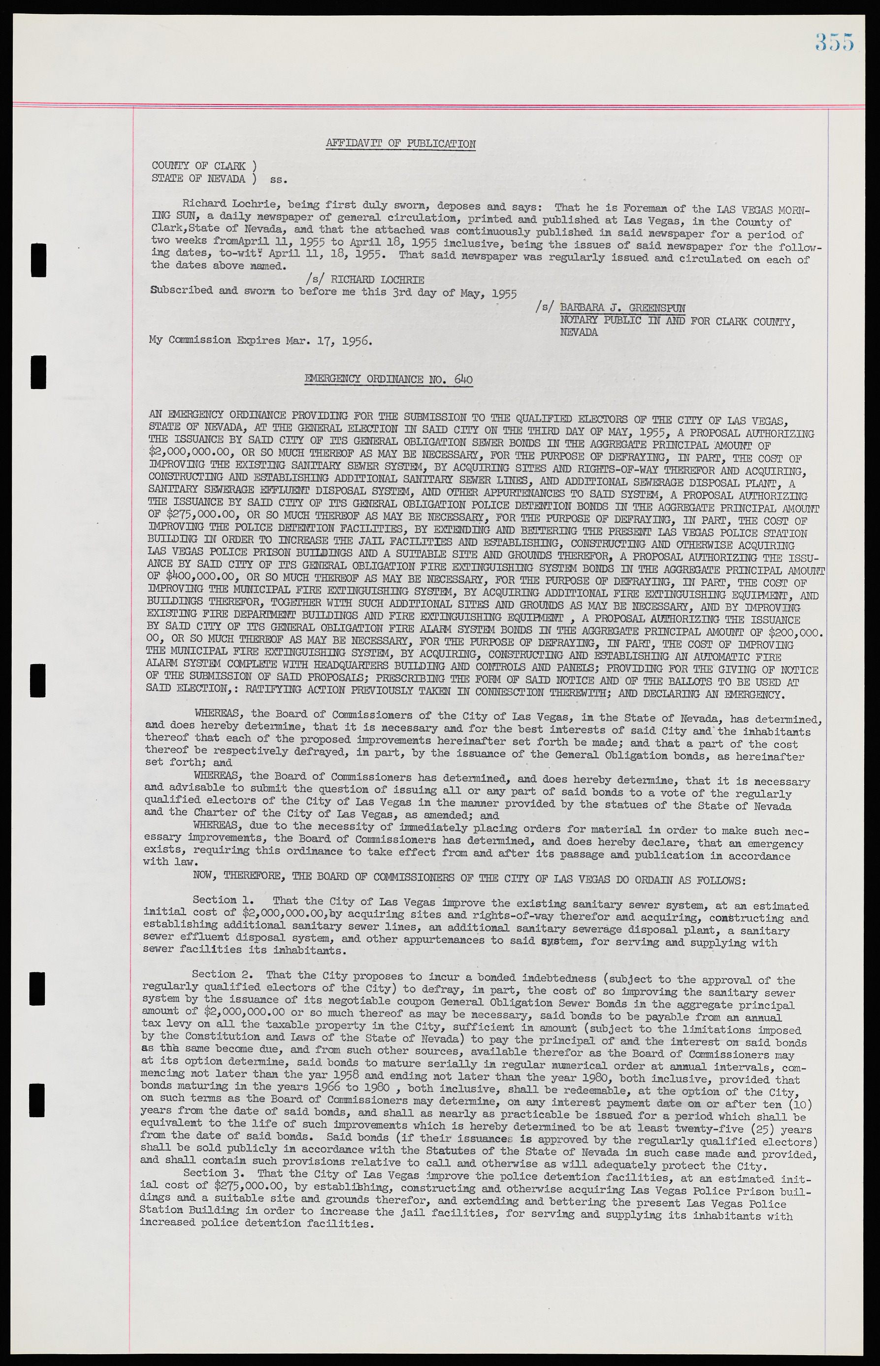 Las Vegas City Ordinances, November 13, 1950 to August 6, 1958, lvc000015-363