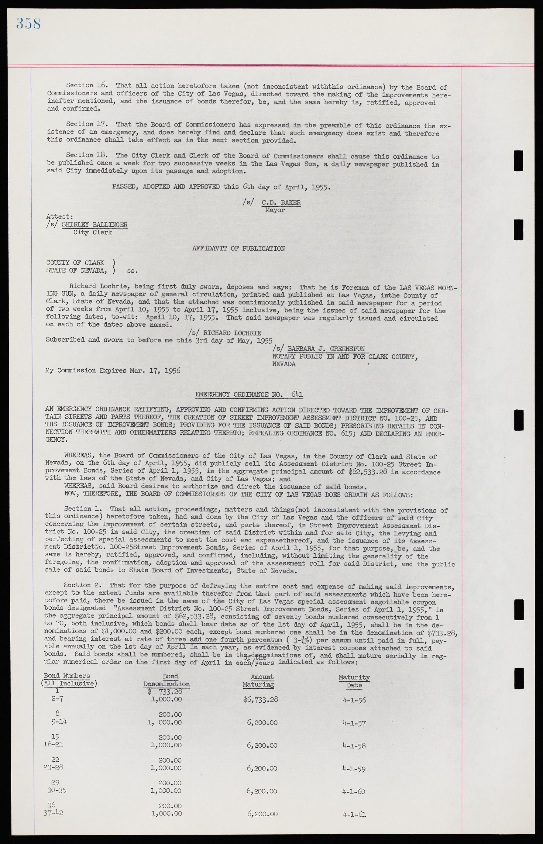 Las Vegas City Ordinances, November 13, 1950 to August 6, 1958, lvc000015-366