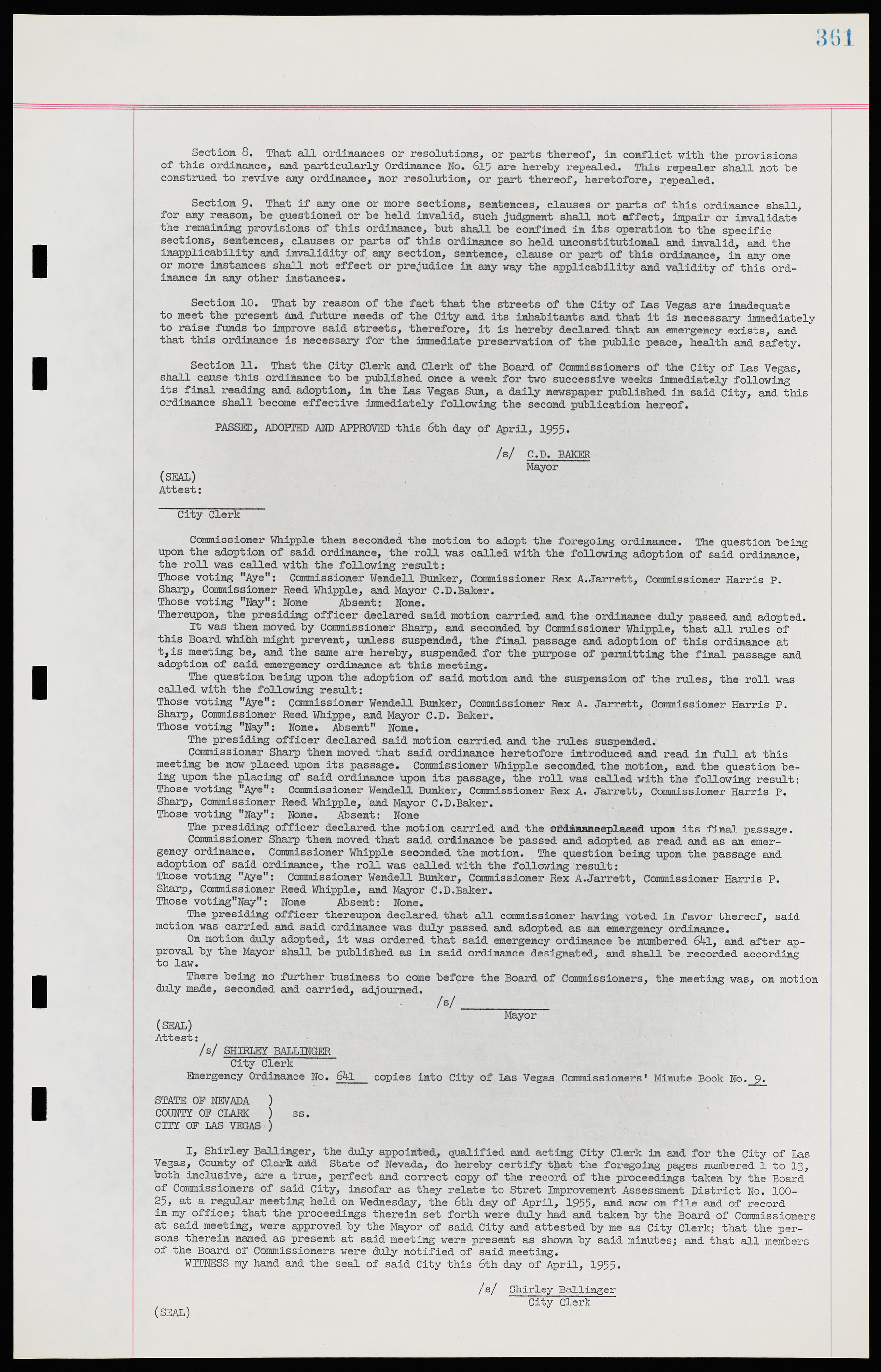 Las Vegas City Ordinances, November 13, 1950 to August 6, 1958, lvc000015-369