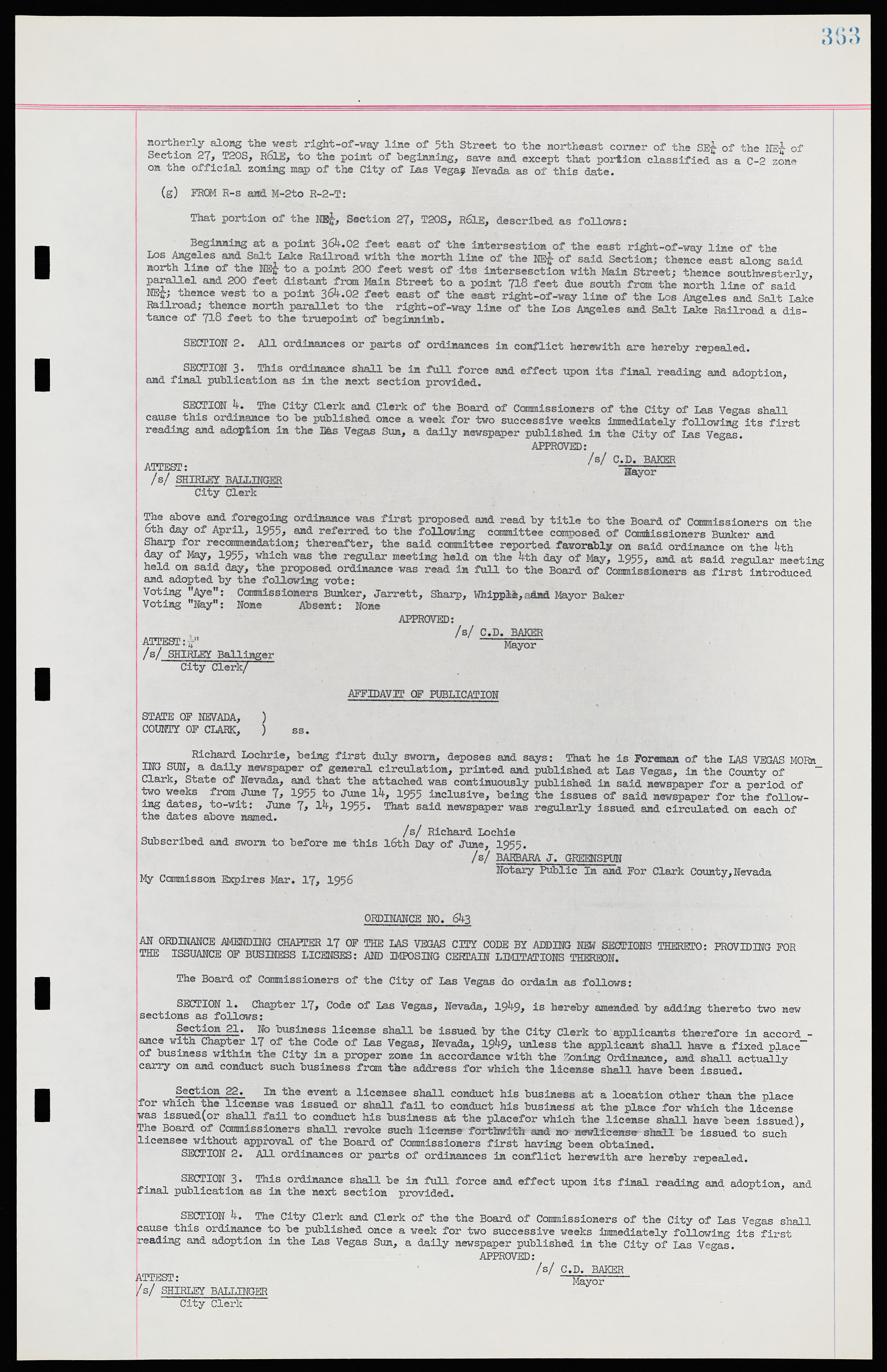 Las Vegas City Ordinances, November 13, 1950 to August 6, 1958, lvc000015-371