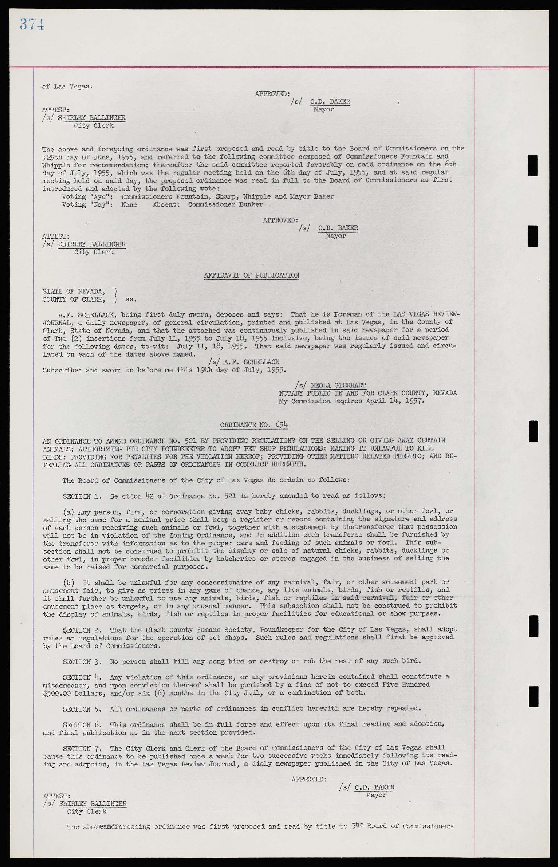 Las Vegas City Ordinances, November 13, 1950 to August 6, 1958, lvc000015-382