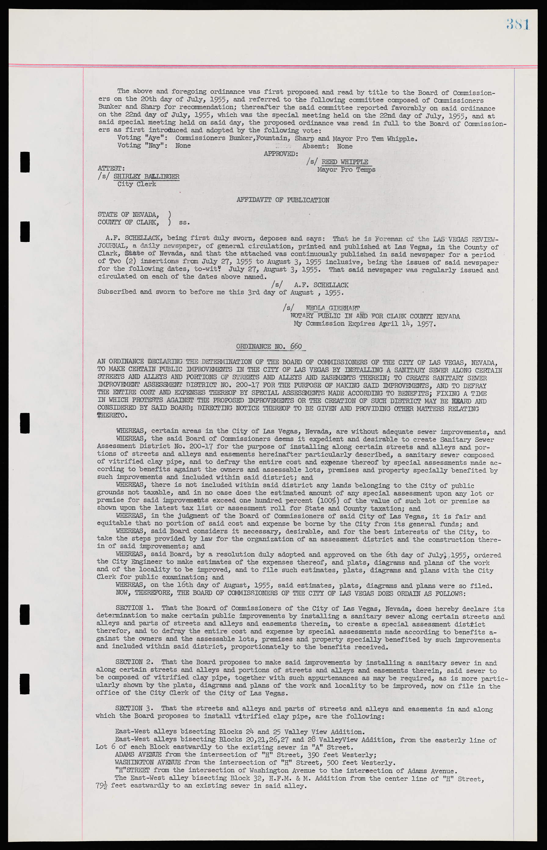 Las Vegas City Ordinances, November 13, 1950 to August 6, 1958, lvc000015-389