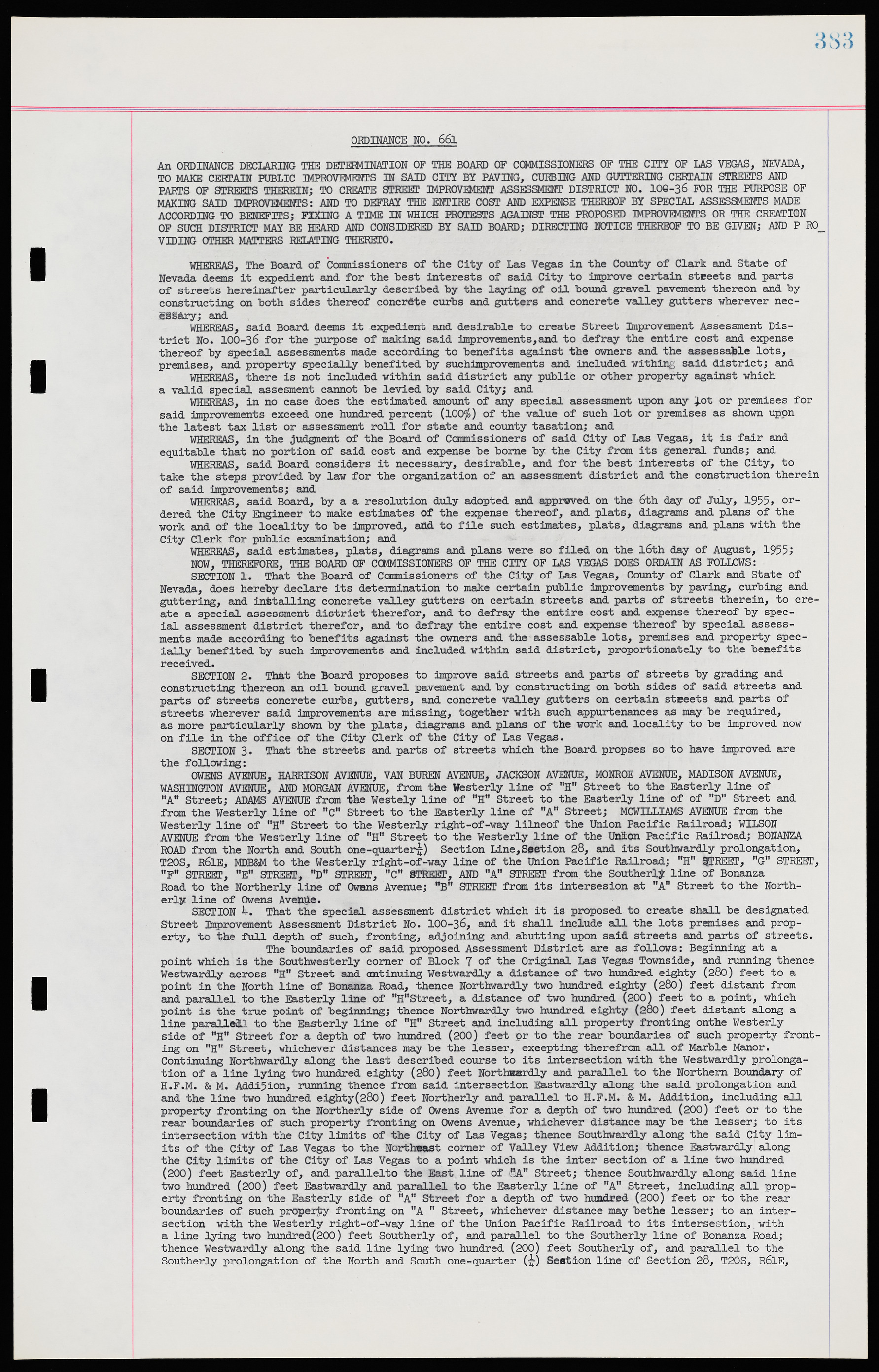 Las Vegas City Ordinances, November 13, 1950 to August 6, 1958, lvc000015-391