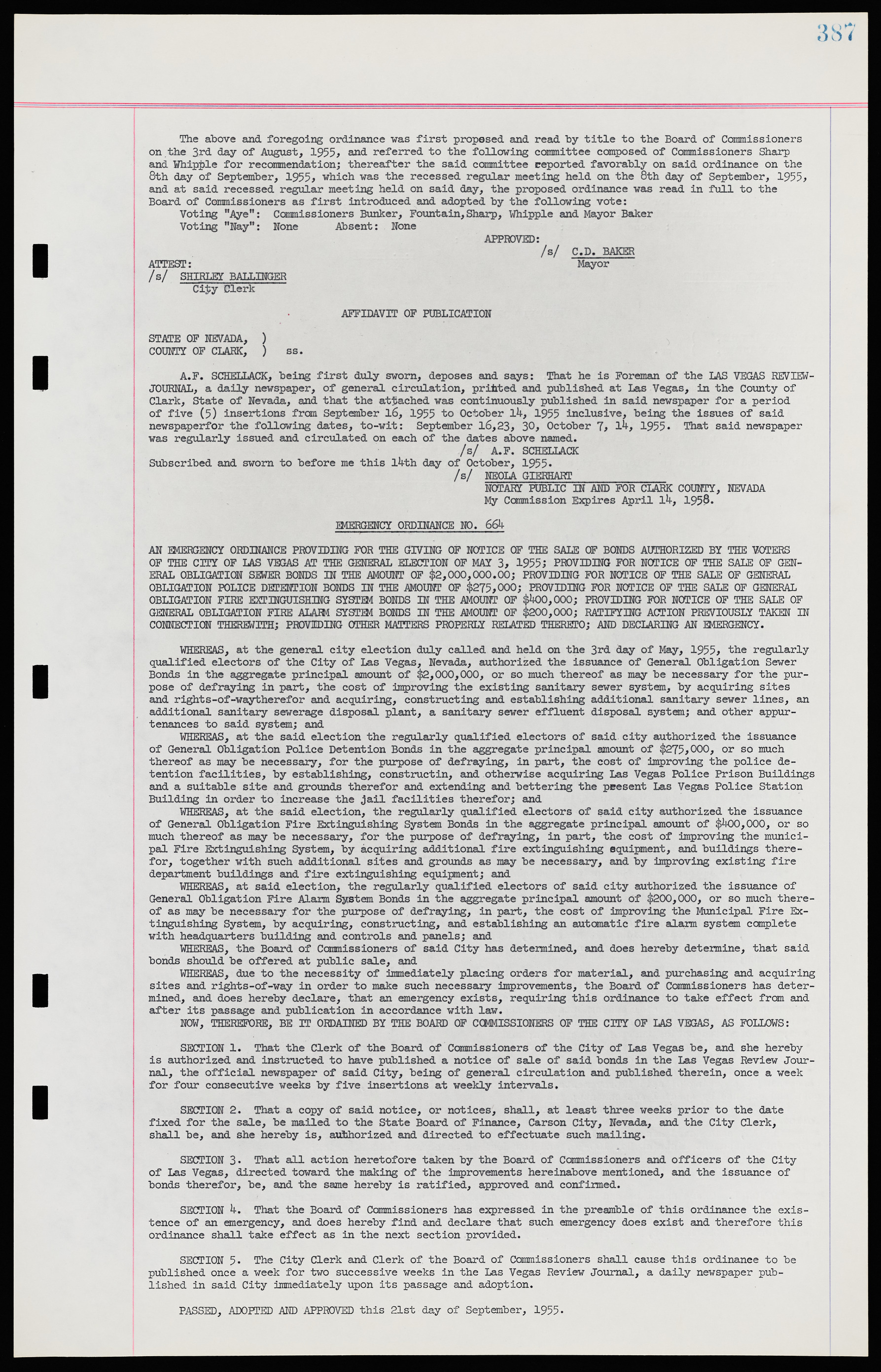 Las Vegas City Ordinances, November 13, 1950 to August 6, 1958, lvc000015-395