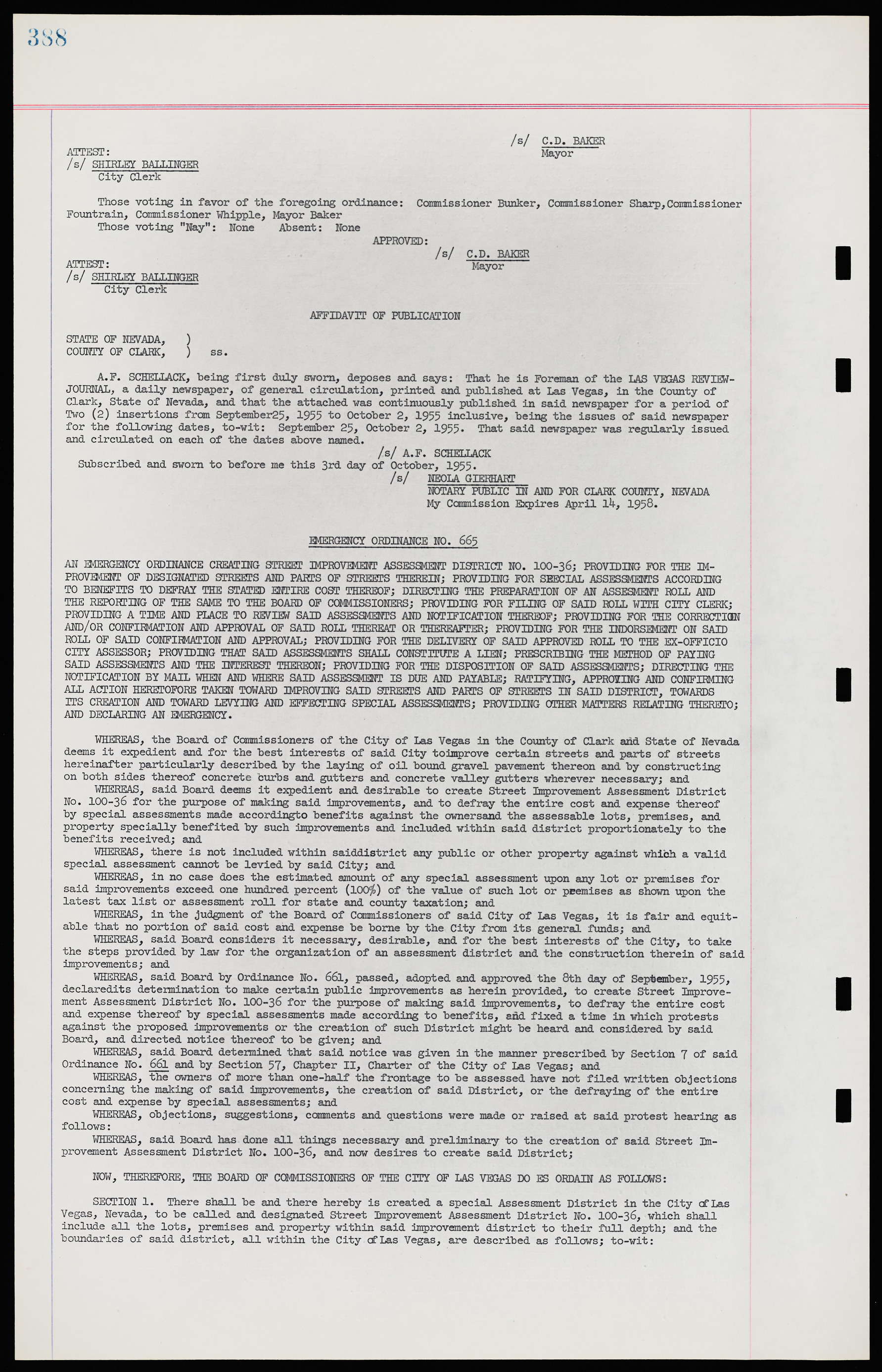 Las Vegas City Ordinances, November 13, 1950 to August 6, 1958, lvc000015-396