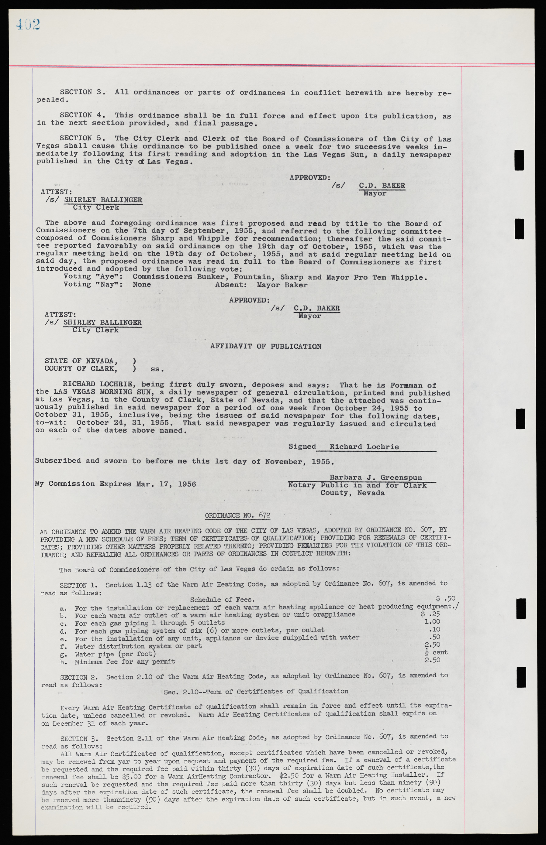 Las Vegas City Ordinances, November 13, 1950 to August 6, 1958, lvc000015-410