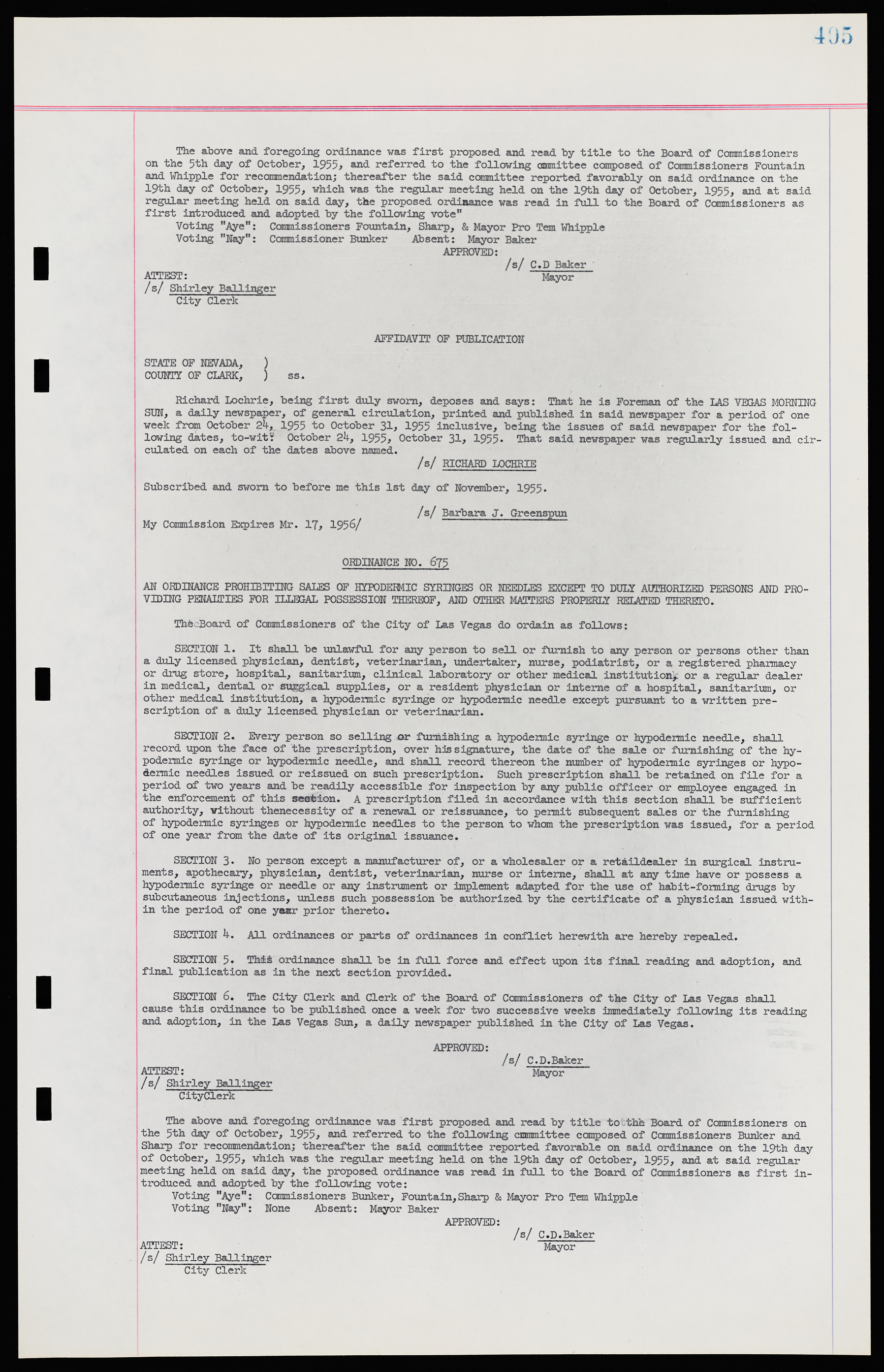 Las Vegas City Ordinances, November 13, 1950 to August 6, 1958, lvc000015-413