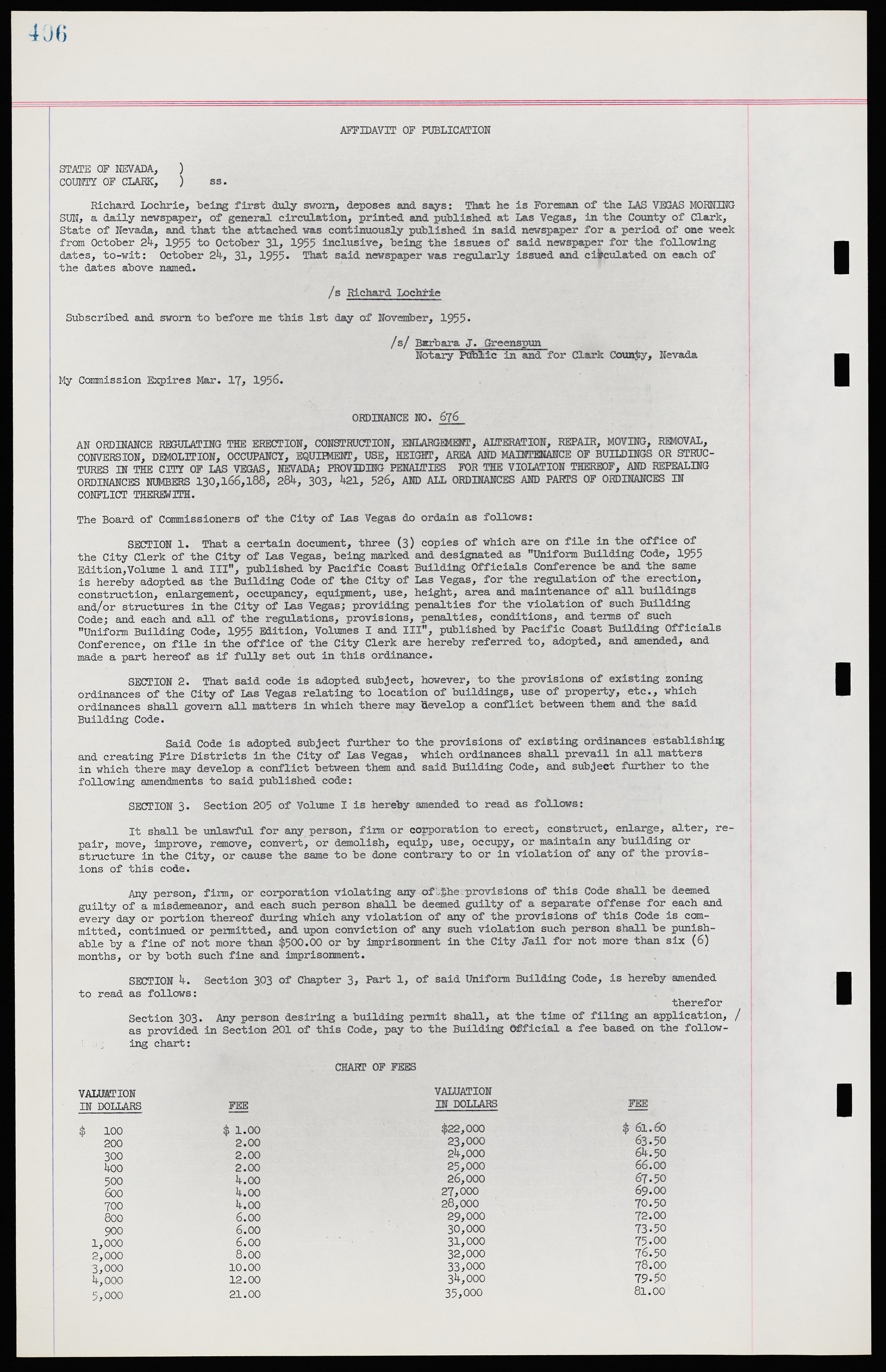 Las Vegas City Ordinances, November 13, 1950 to August 6, 1958, lvc000015-414