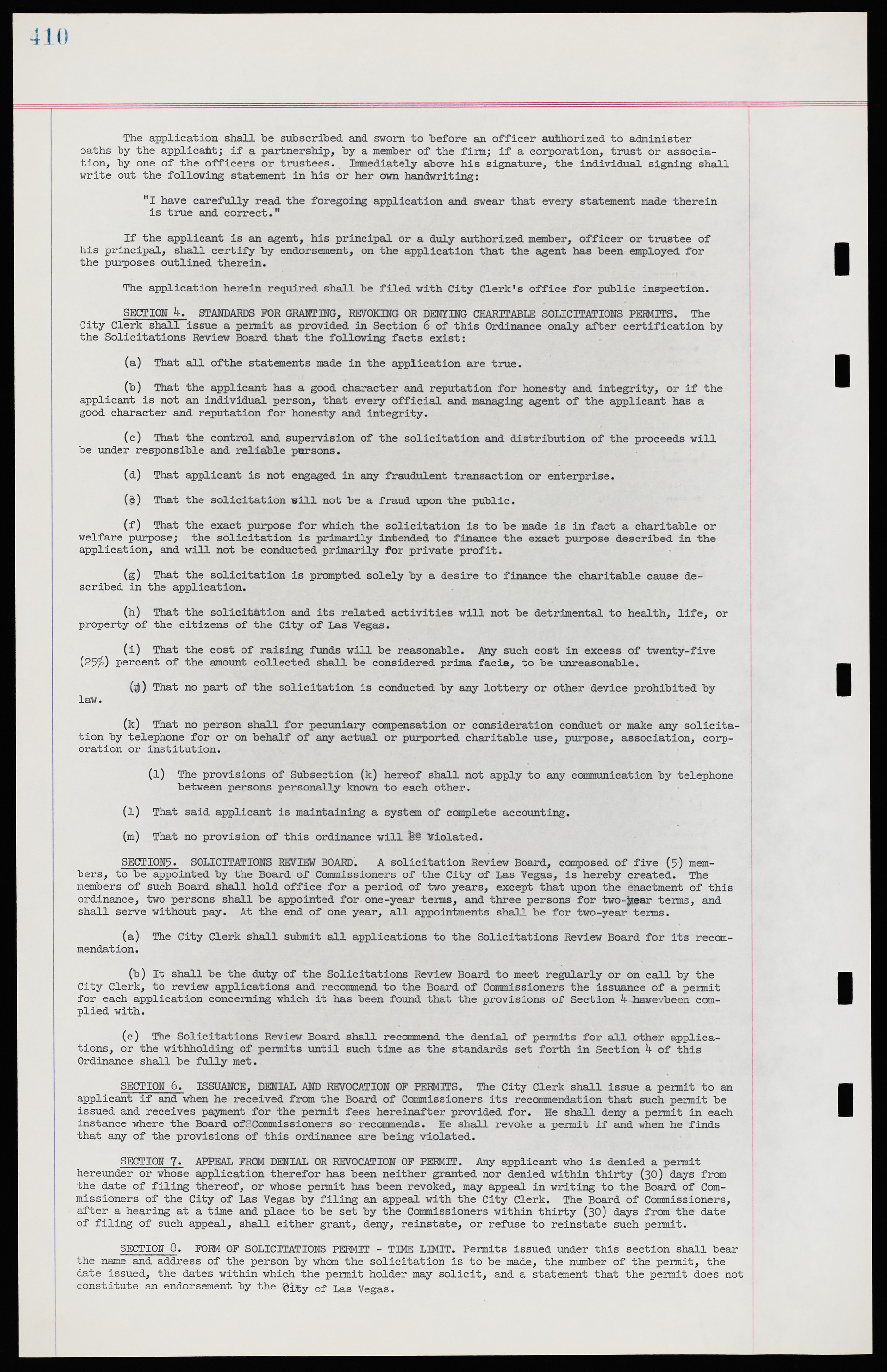 Las Vegas City Ordinances, November 13, 1950 to August 6, 1958, lvc000015-418