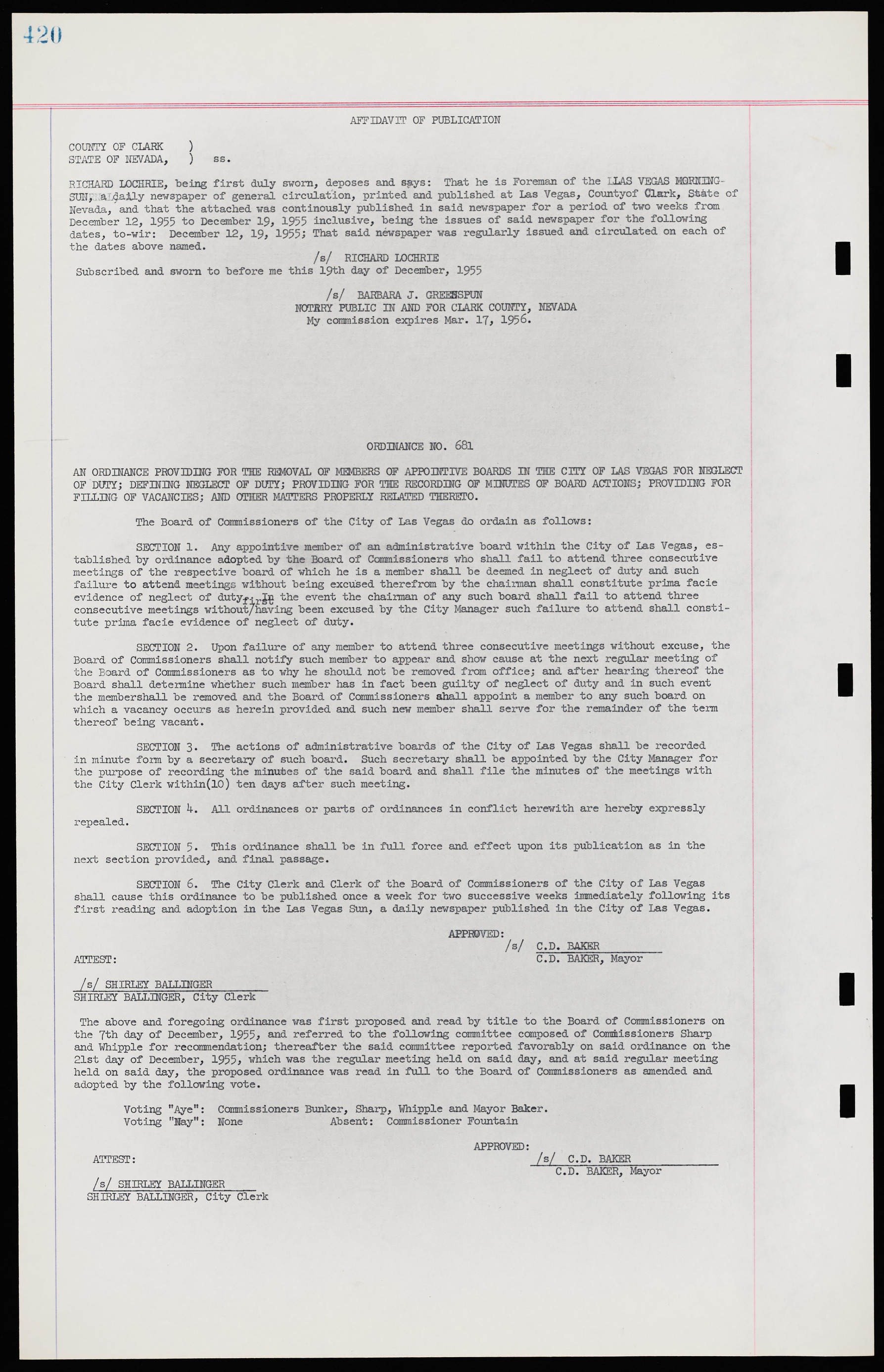 Las Vegas City Ordinances, November 13, 1950 to August 6, 1958, lvc000015-428